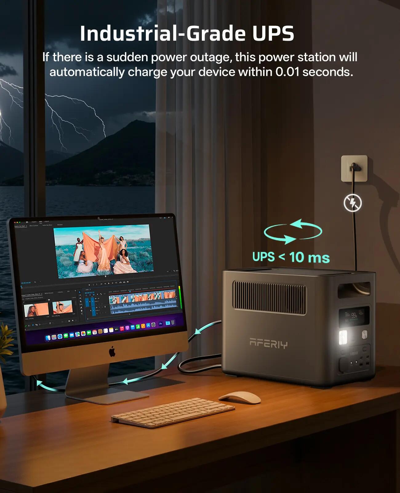 Station électrique portable  1024Wh 1800W- LiFePO4-APP UPS-11 ports polyvalents 4/10