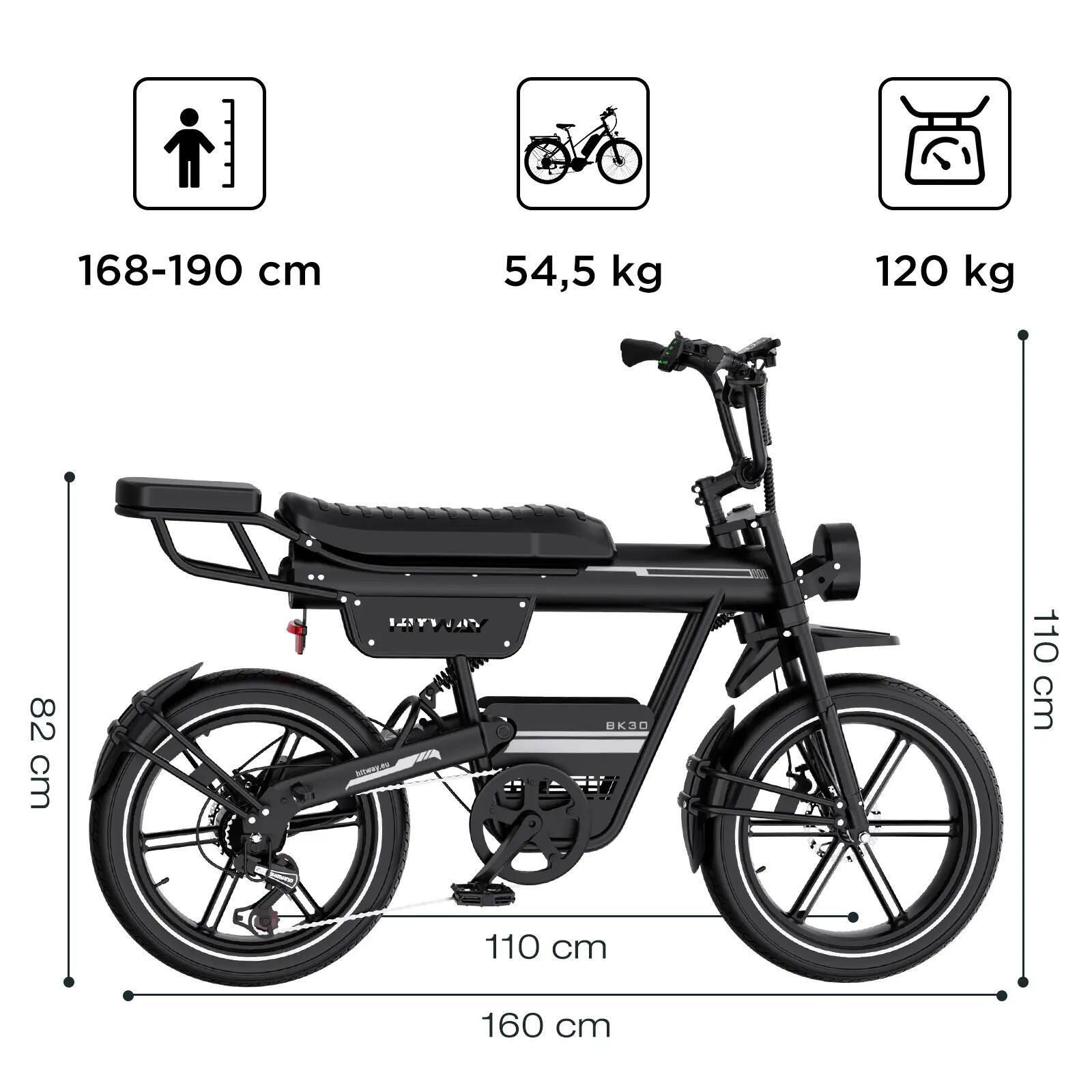 Elektrische fiets 48V 23,4Ah E-bike 20" Elektrische fatbike 90–180 km APP BK30 2/6