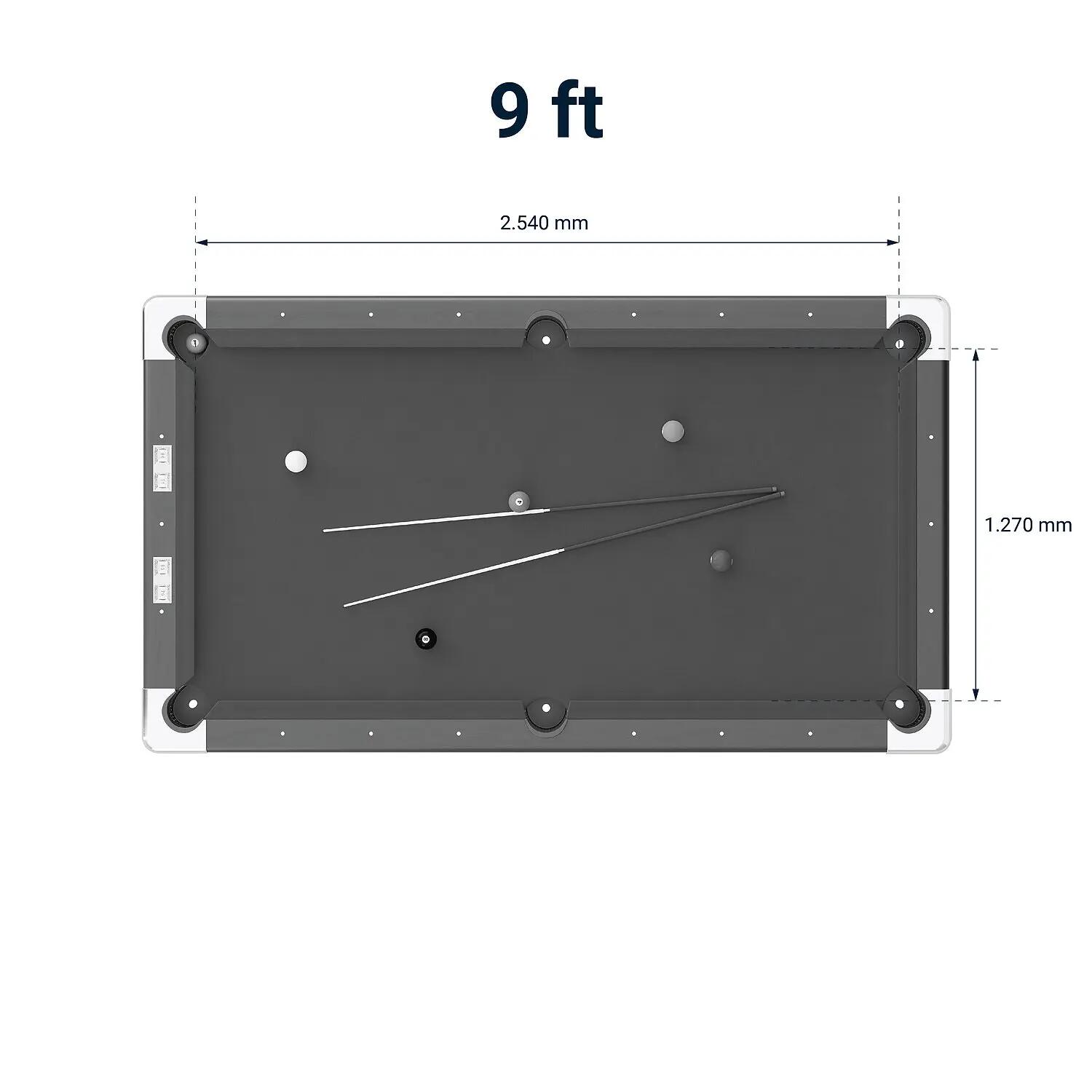 Billardtisch Club Pro III Dekor Grau EuroSpeed Grün 9 ft (Spielfeld 254x127 4/5