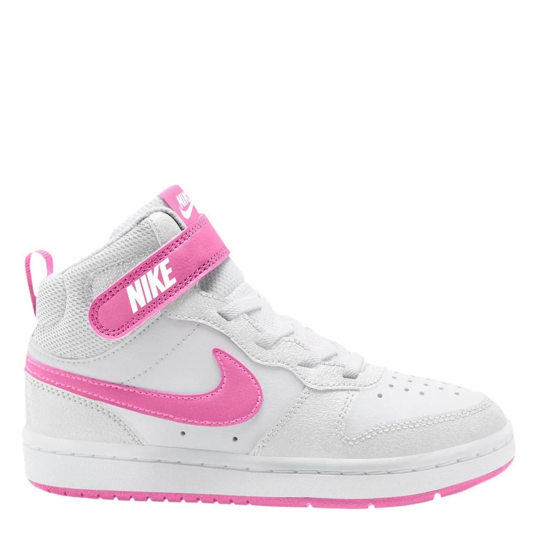 Nike Childrens/Kids Court Borough Swoosh Leather High Tops