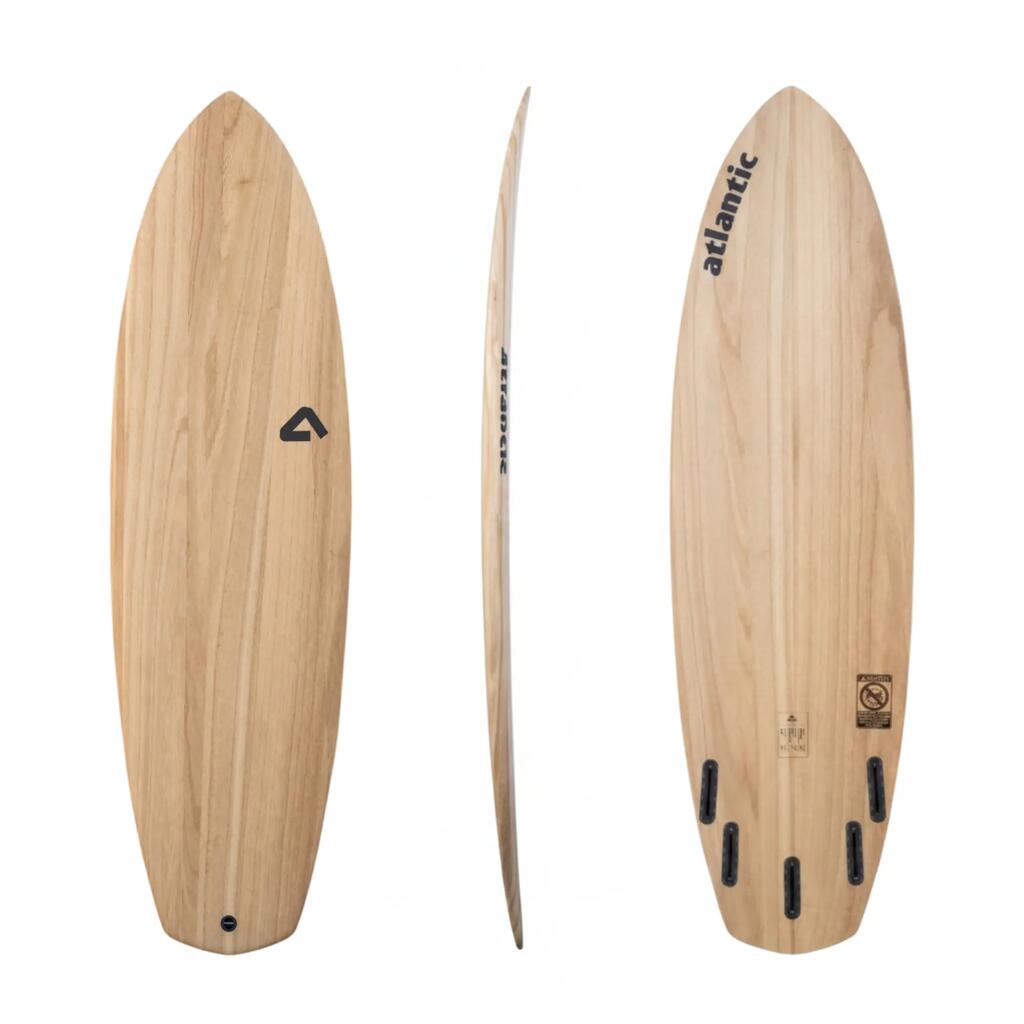 Epoxy and Wood Surfboard - Octopus - 5'10 x 20" x 2.5" - 33.7L