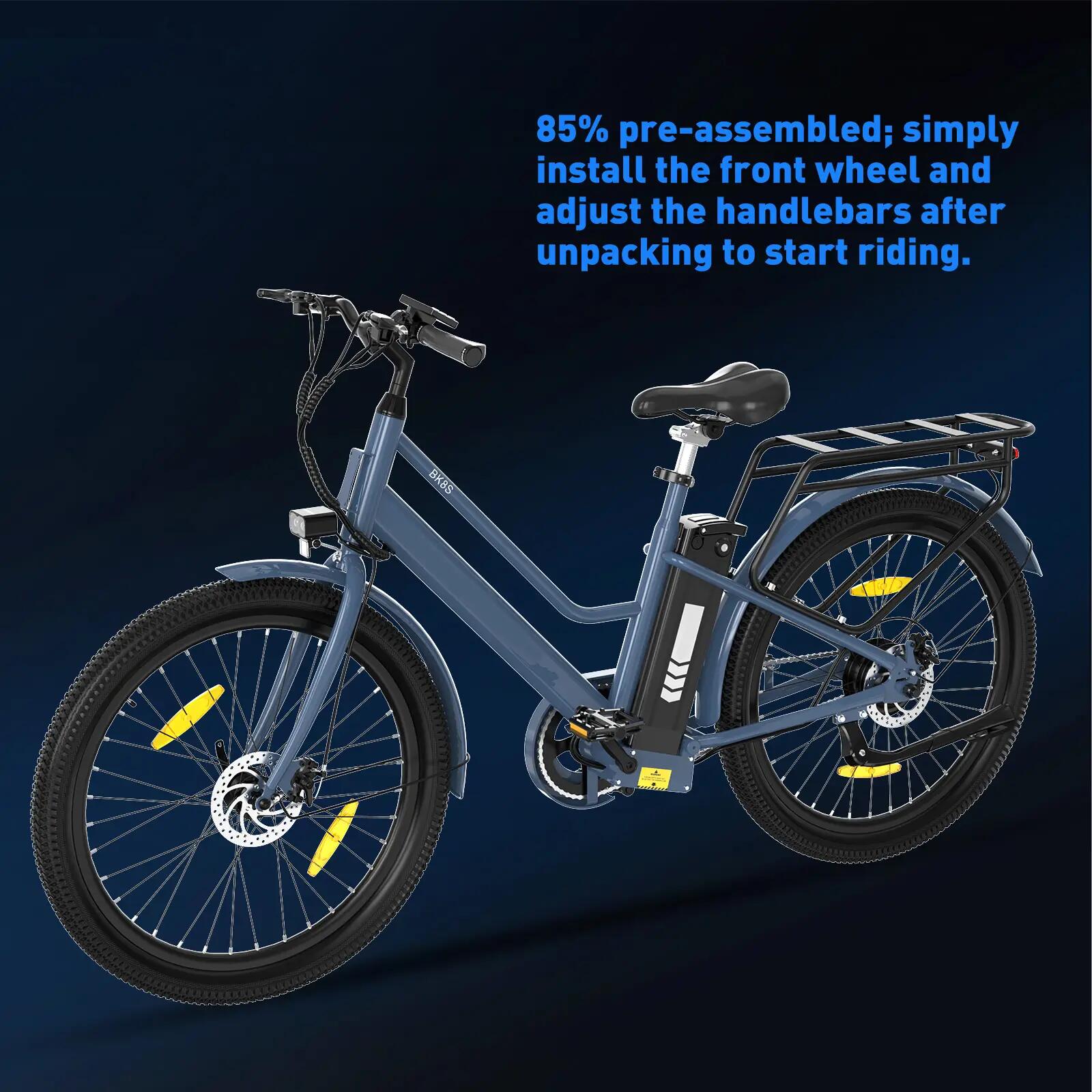 Bici elettrica da città 27,5", telaio basso, 250W, 100 km, BK8SL 8/8