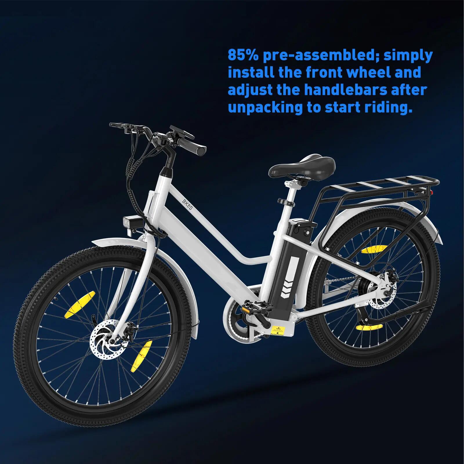 Bici elettrica da città 27,5", telaio basso, 250W, 100 km, BK8SL 8/8
