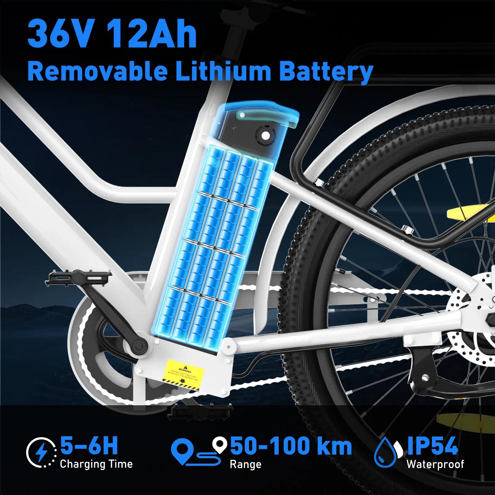 Bici elettrica da città 27,5", telaio basso, 250W, 100 km, BK8SL 2/8
