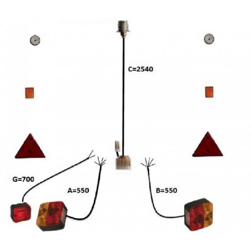 Kit eléctrico para remolque (2030x1400) 7 pins