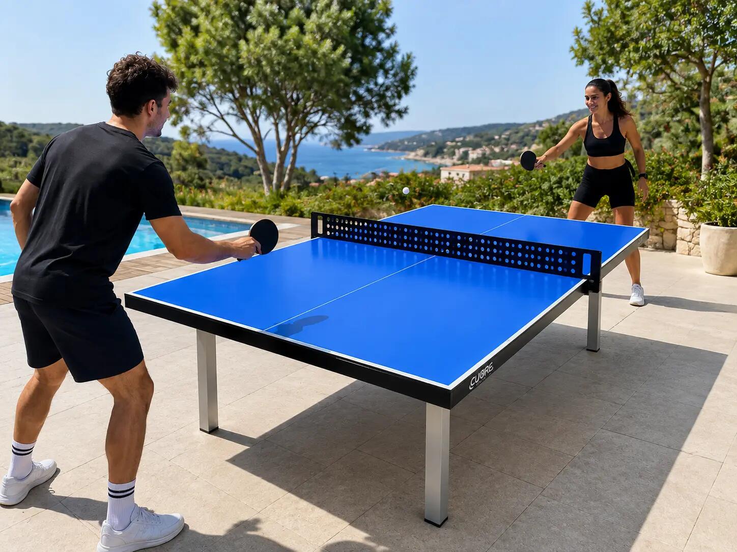TABLE DE PING-PONG D'EXTÉRIEUR T011 3/4