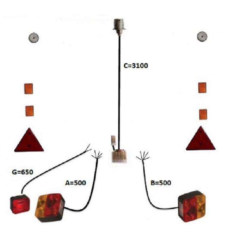 Kit eléctrico para remolque (2500 x 1500), incluye el circuito completo
