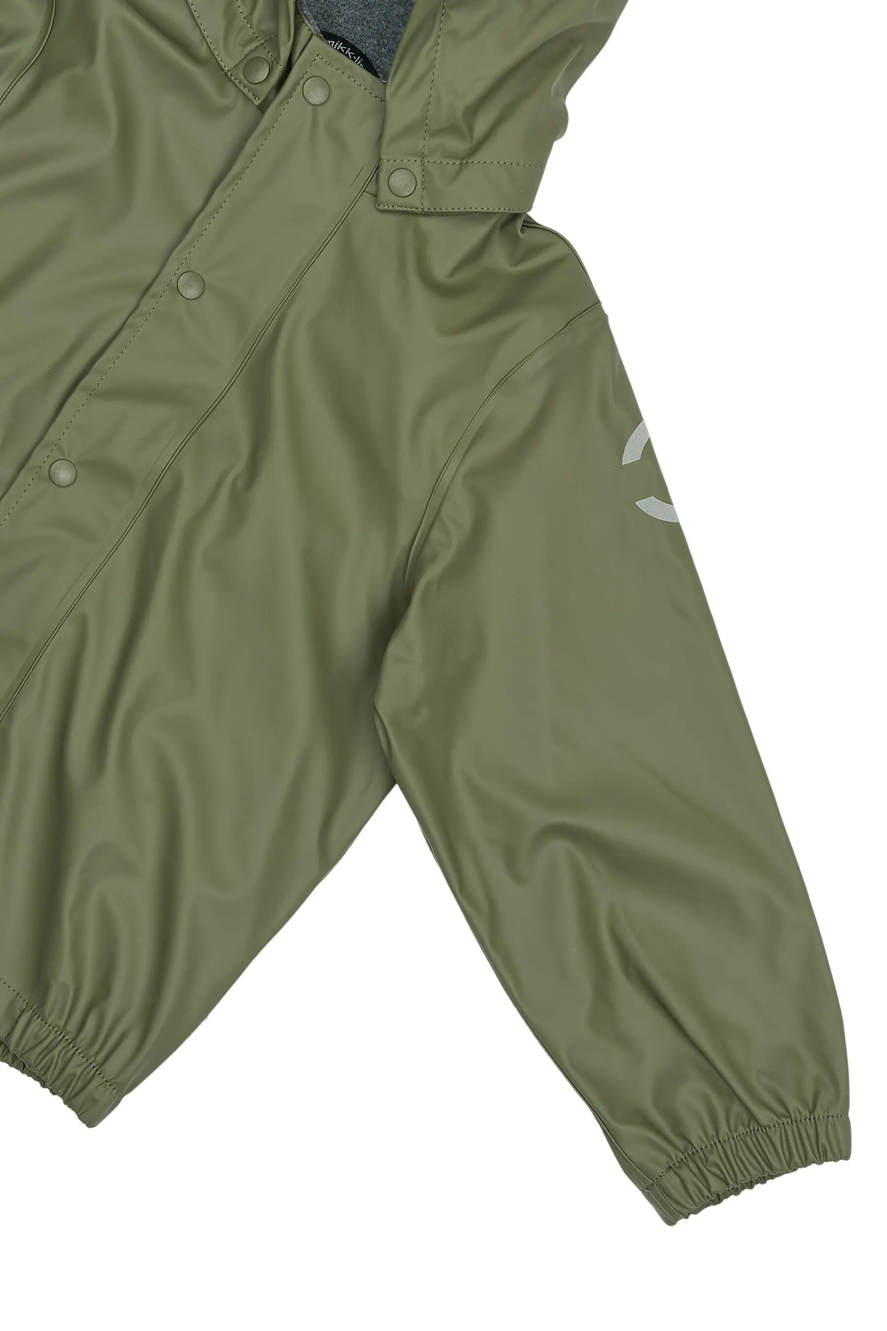 Mikk-line Conjunto de chuva em PU com suspensórios, GRS Dusty Olive 116 5/5