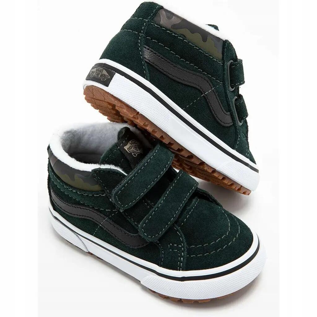 BUTY DZIECIĘCE VANS TRAMPKI SKÓRA ZAMSZOWA OCIEPLANE RZEP MID REISSUE 3/4