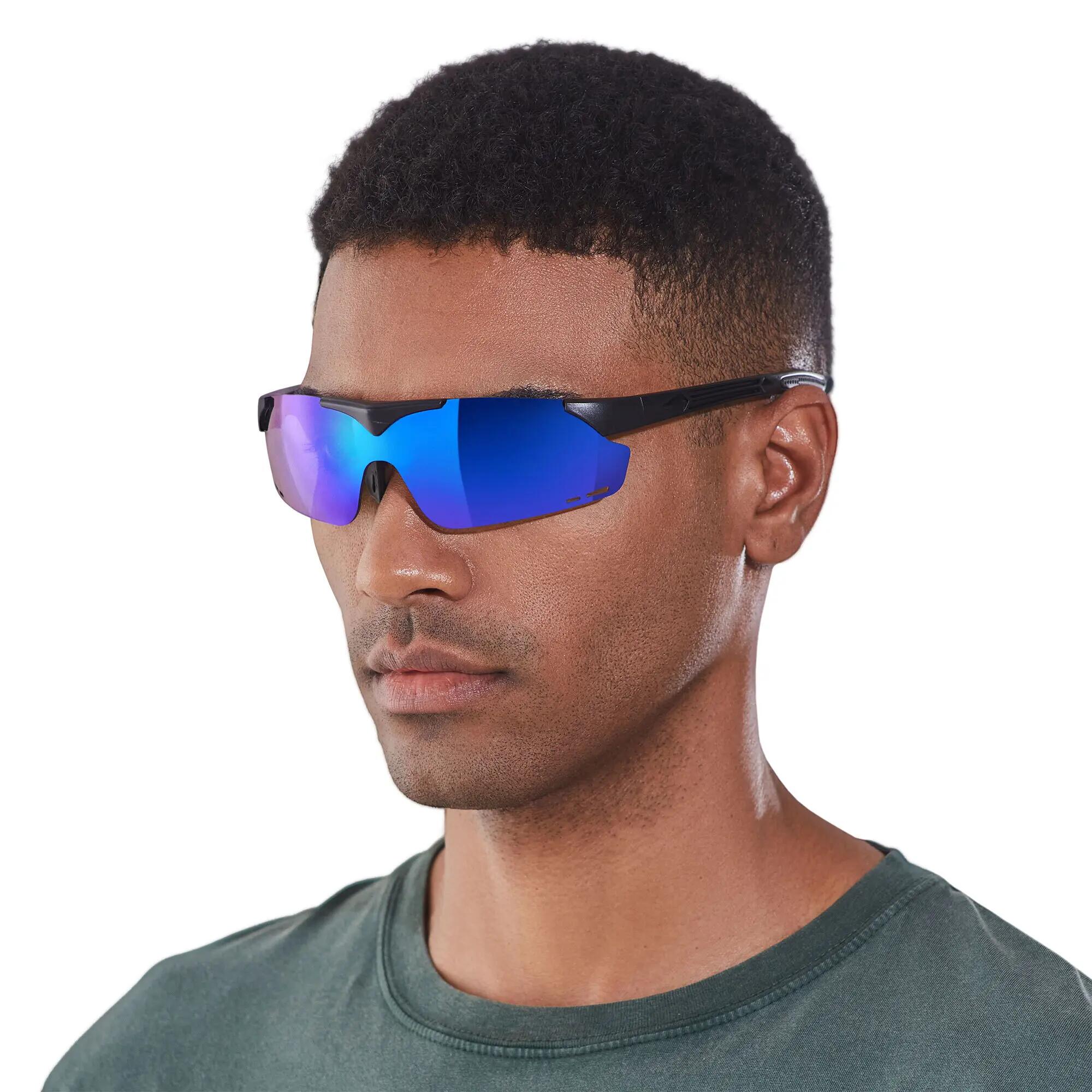 YEAZ Occhiali da sole sportivi Magnet Nero opaco / Blu pieno Revo SUNUP 2/6