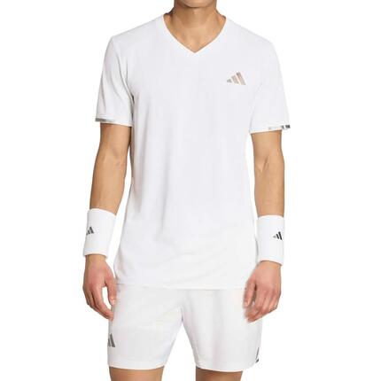 T-shirt - Tennis - Homme - Climacool+ Freelift, ajusté - Blanc et argent