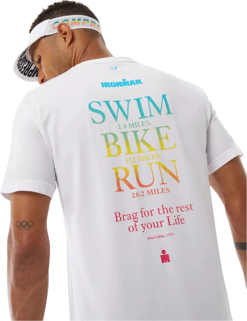 Camiseta Compressport Training Ironman 2026 blanca para hombre 2/7
