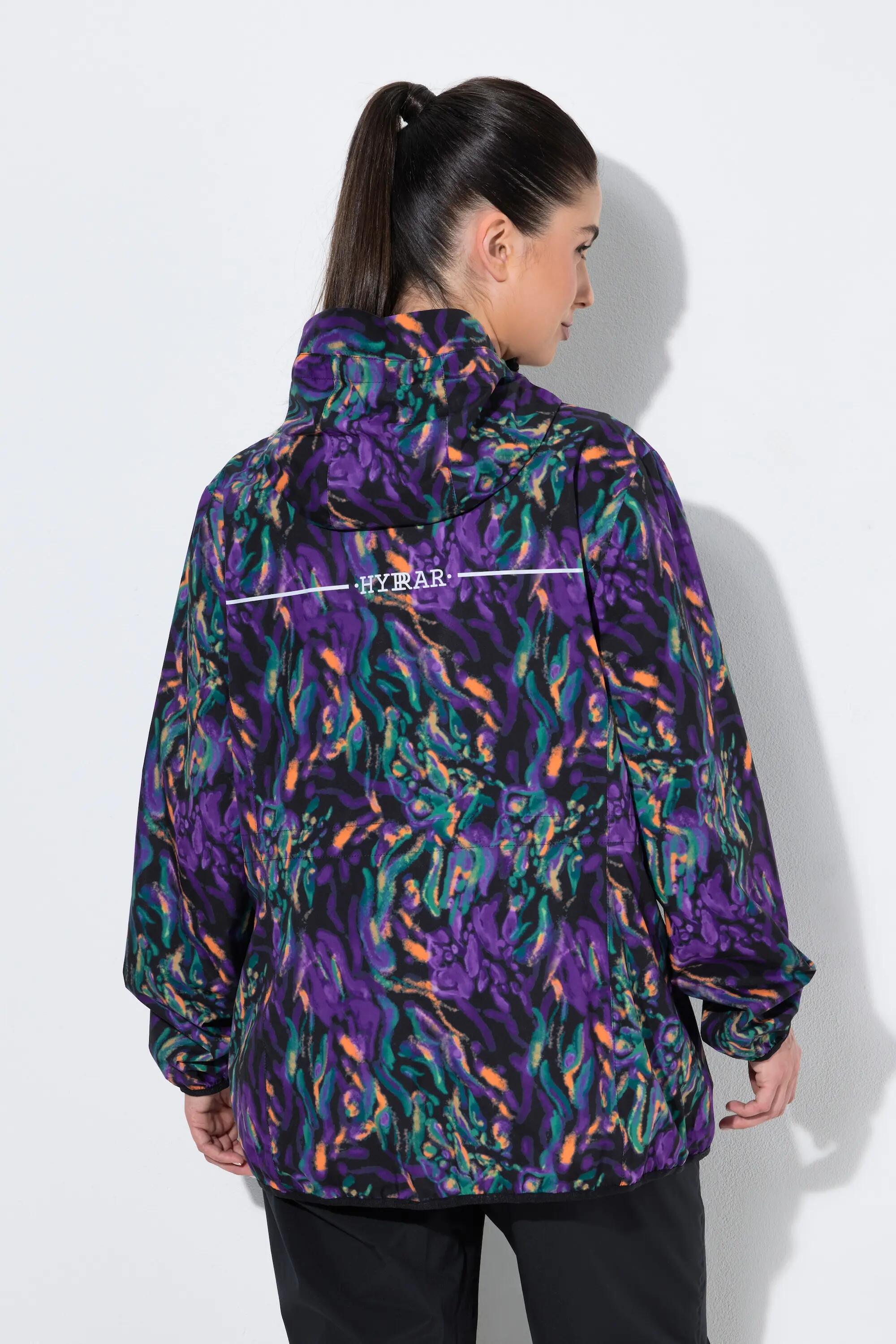 Femme Veste de pluie motif floral capuche et fermeture à glissière à double sens 2/7