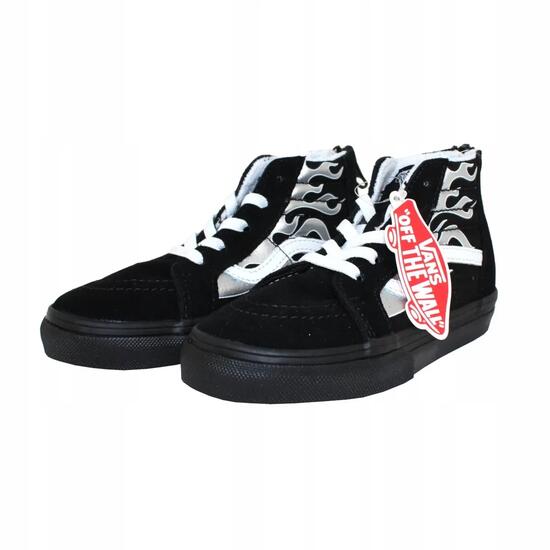 BUTY DZIECIĘCE TRAMPKI ZA KOSTKĘ CZARNE Z NADRUKIEM VANS