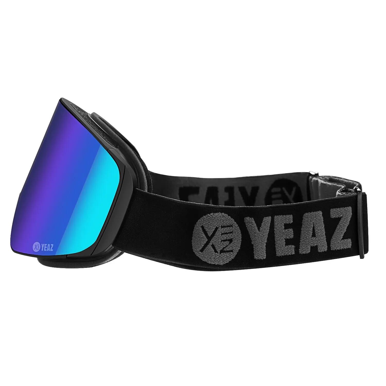 YEAZ Masque de ski/snowboard avec écran aimanté vert / logo gris APEX 6/11