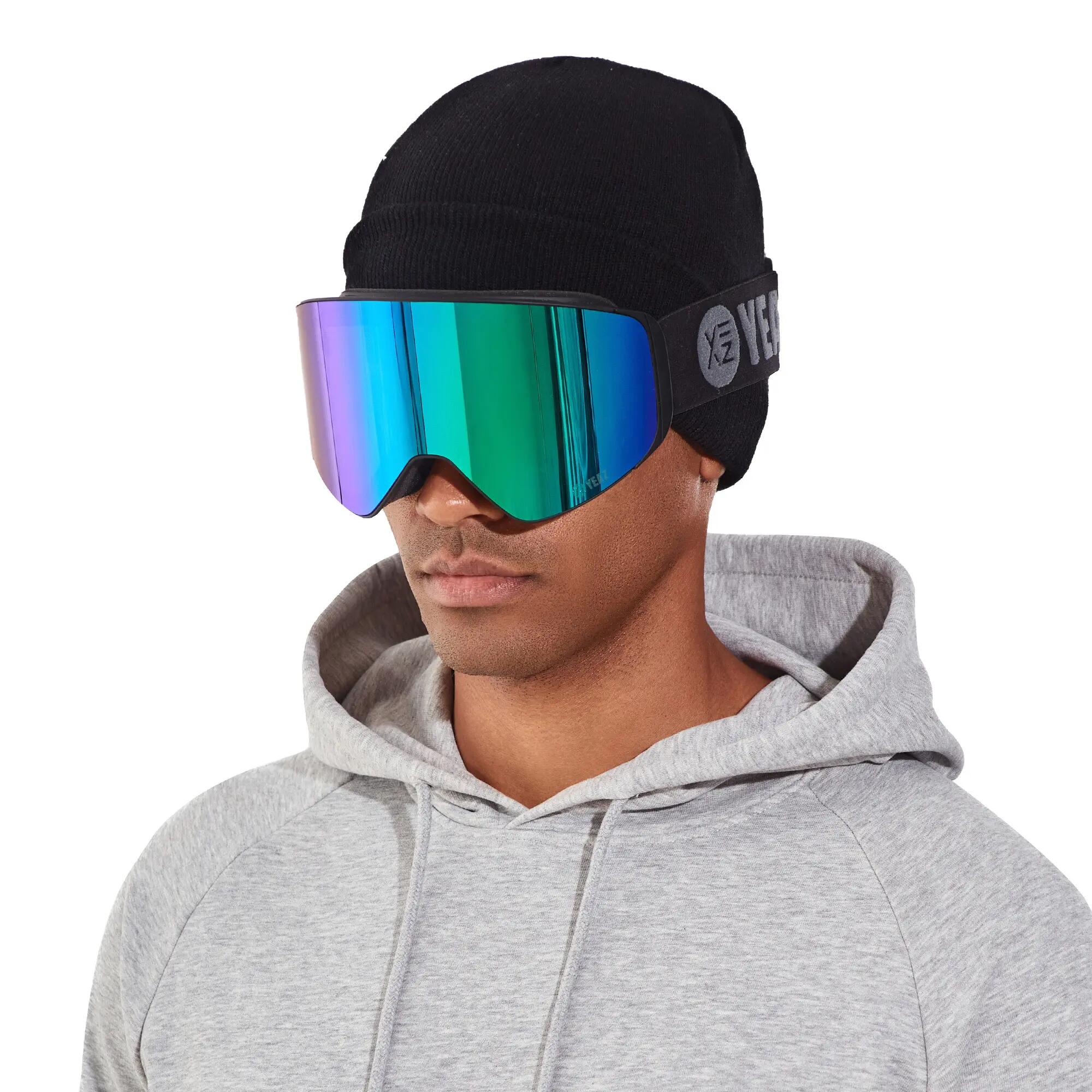 YEAZ Masque de ski/snowboard avec écran aimanté vert / logo gris APEX 2/11