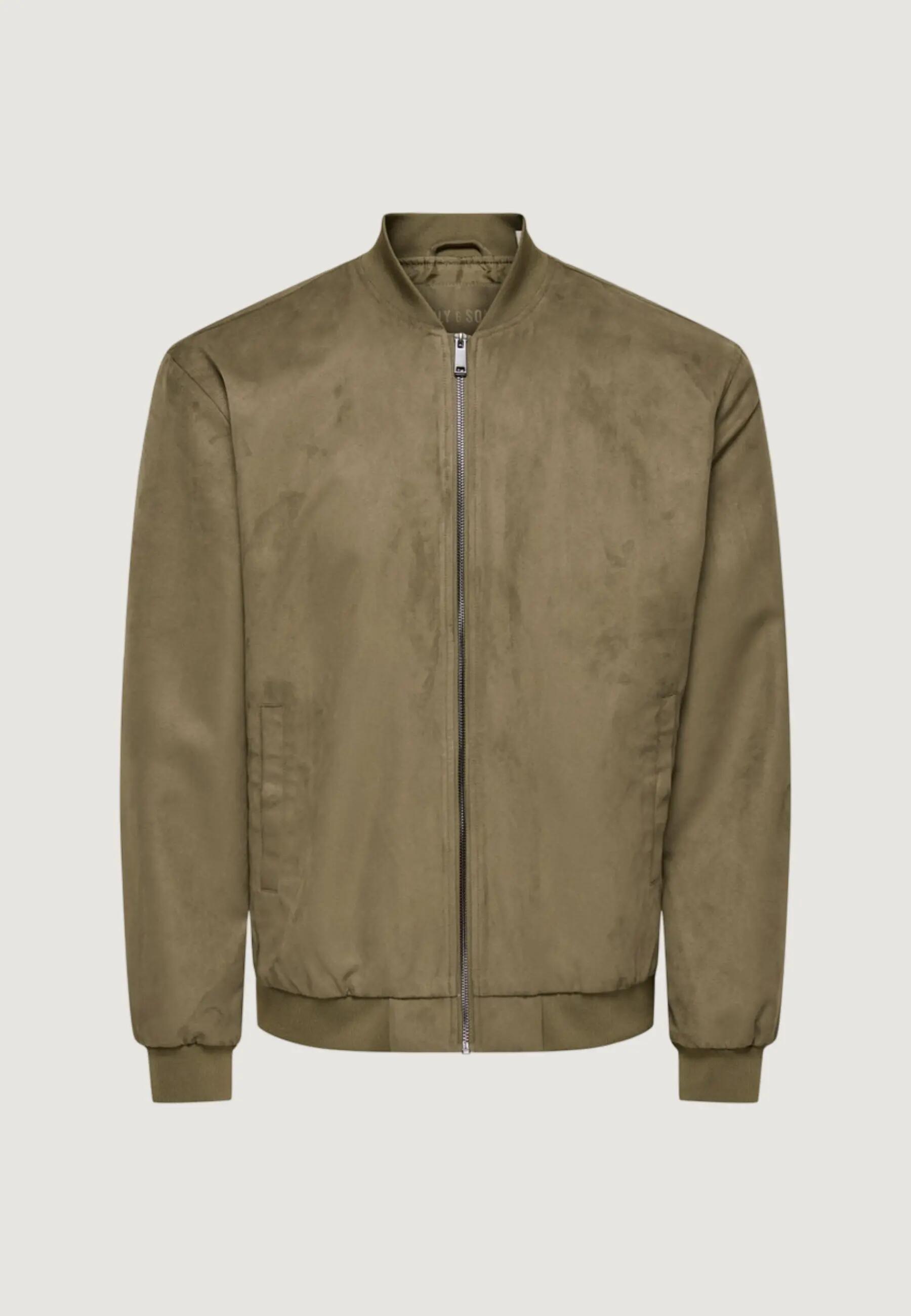 Giacchetti Uomo Onslucas Fake Suede Bomber Otw Noos Verde Oliva 4/5
