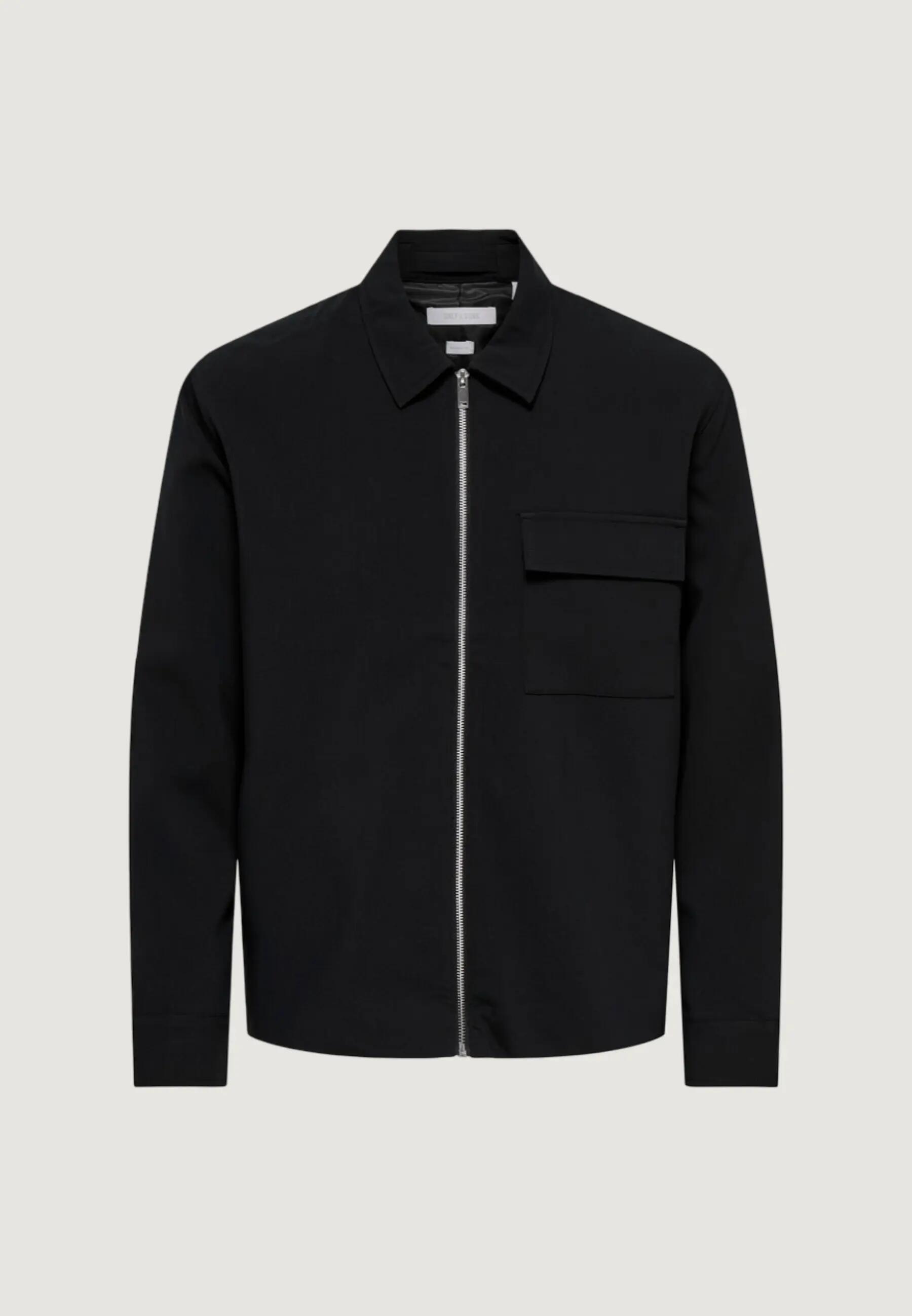 Jas Onswill Reg 0292 Zip Overshirt Frml Noos HEREN Zwart 3/5