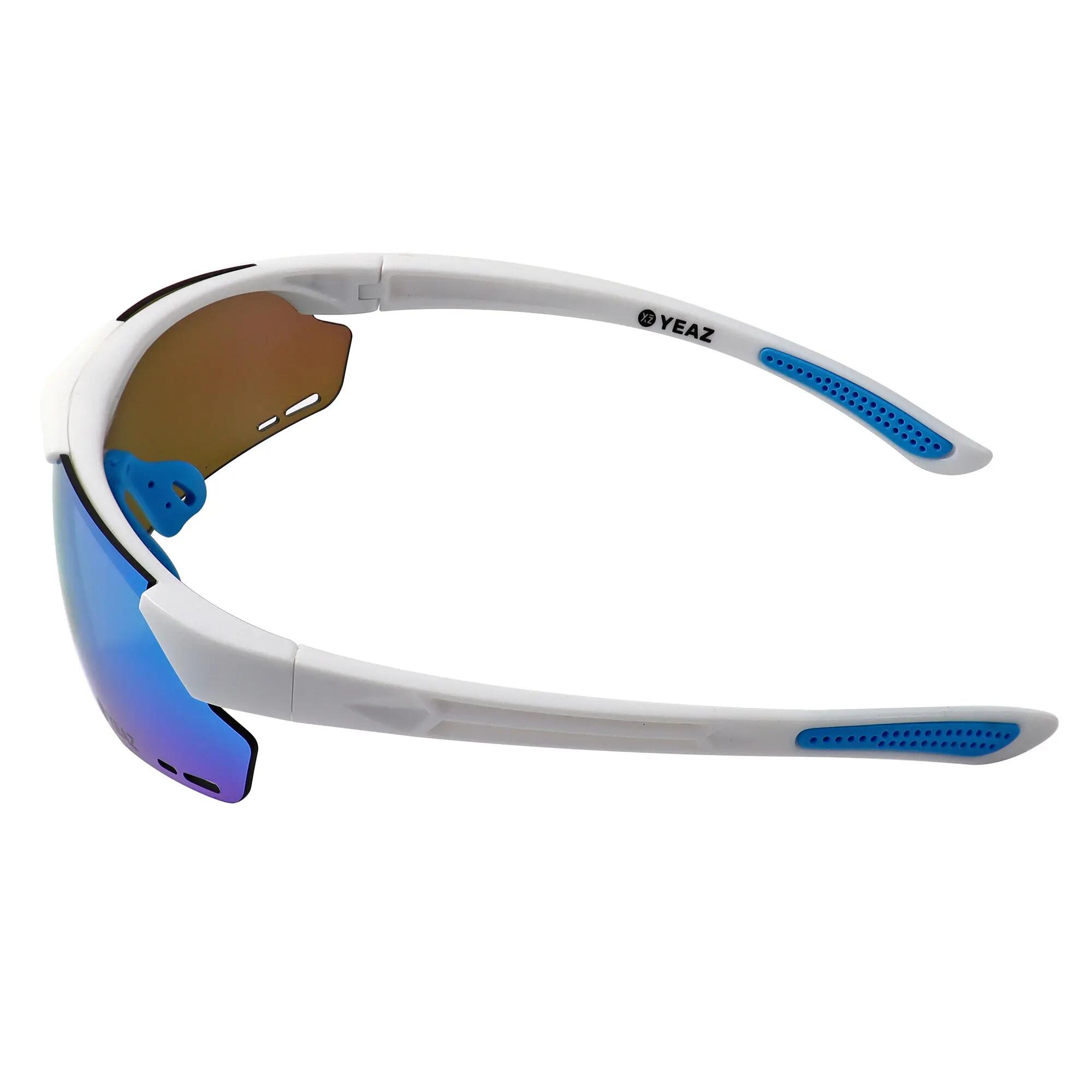 YEAZ Occhiali da sole Magnet Sports Matt White / Full Revo Ice Blue SUNUP 5/6