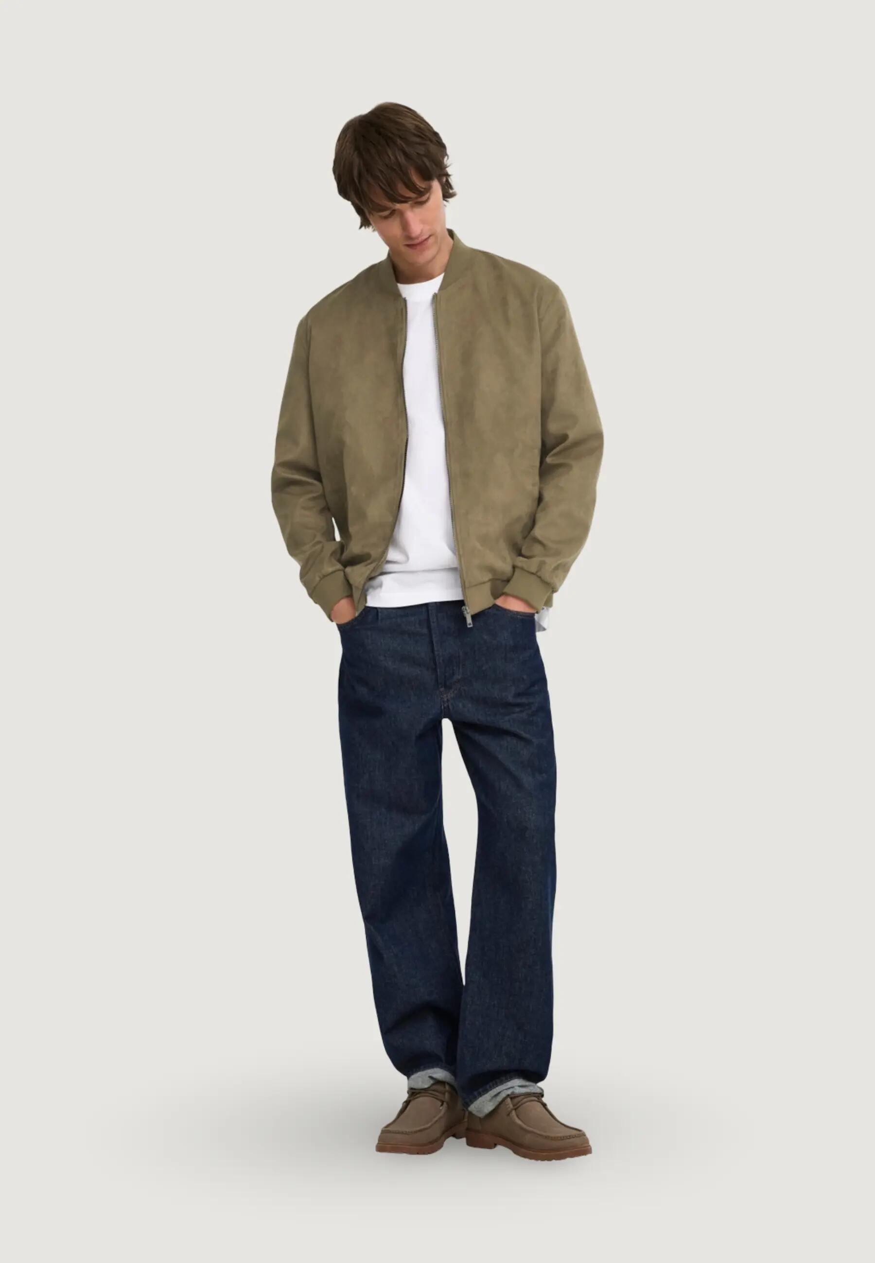 Giacchetti Uomo Onslucas Fake Suede Bomber Otw Noos Verde Oliva 2/5