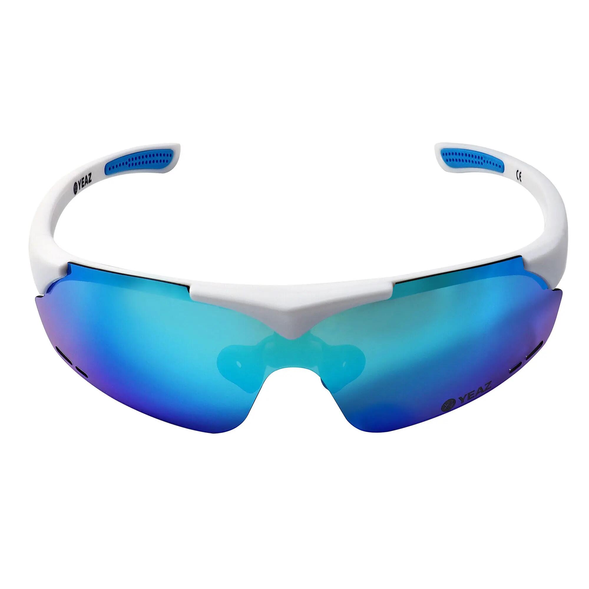 YEAZ Occhiali da sole Magnet Sports Matt White / Full Revo Ice Blue SUNUP 4/6