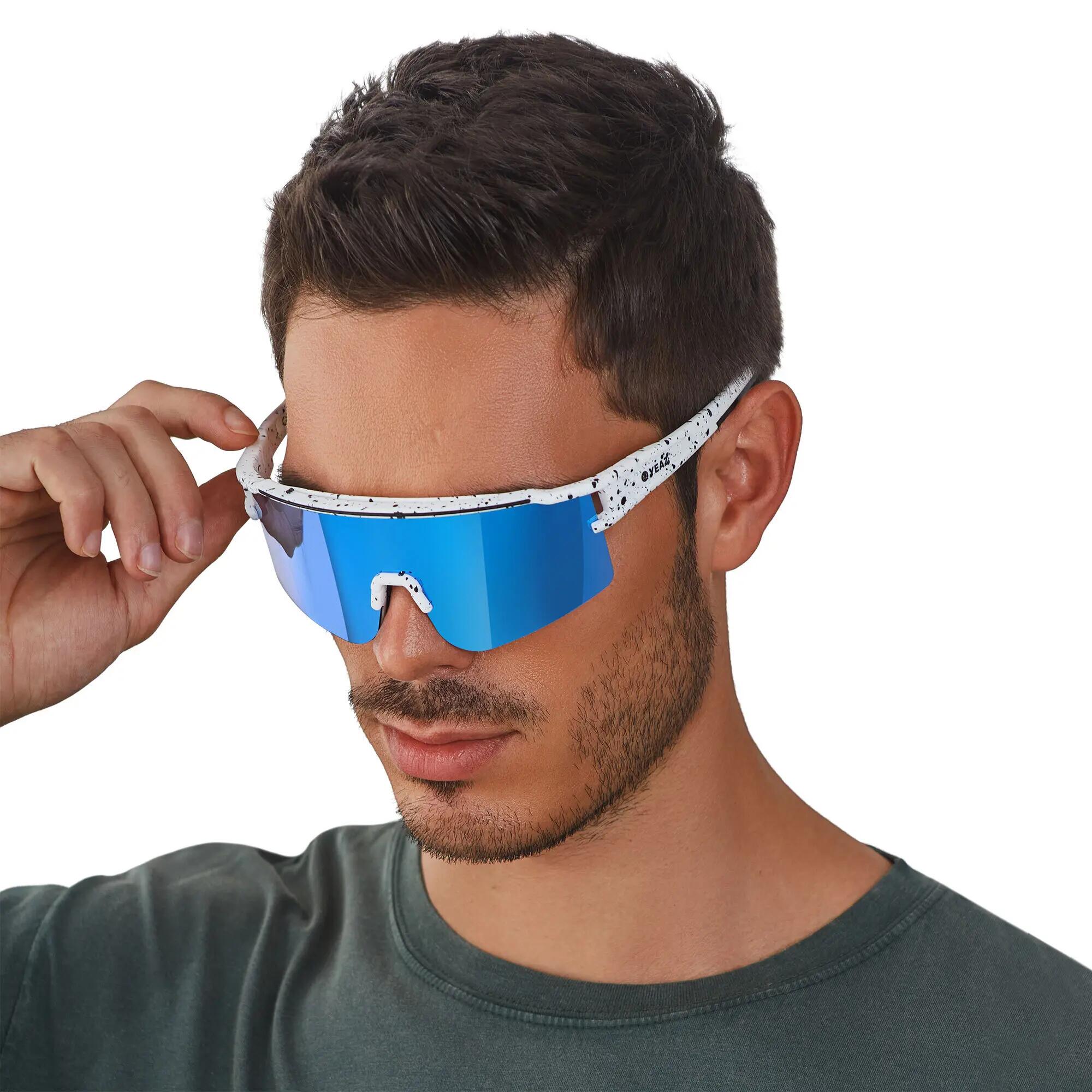 YEAZ Occhiali da sole sportivi Bianco/Blu SUNTHRILL Set 4/9