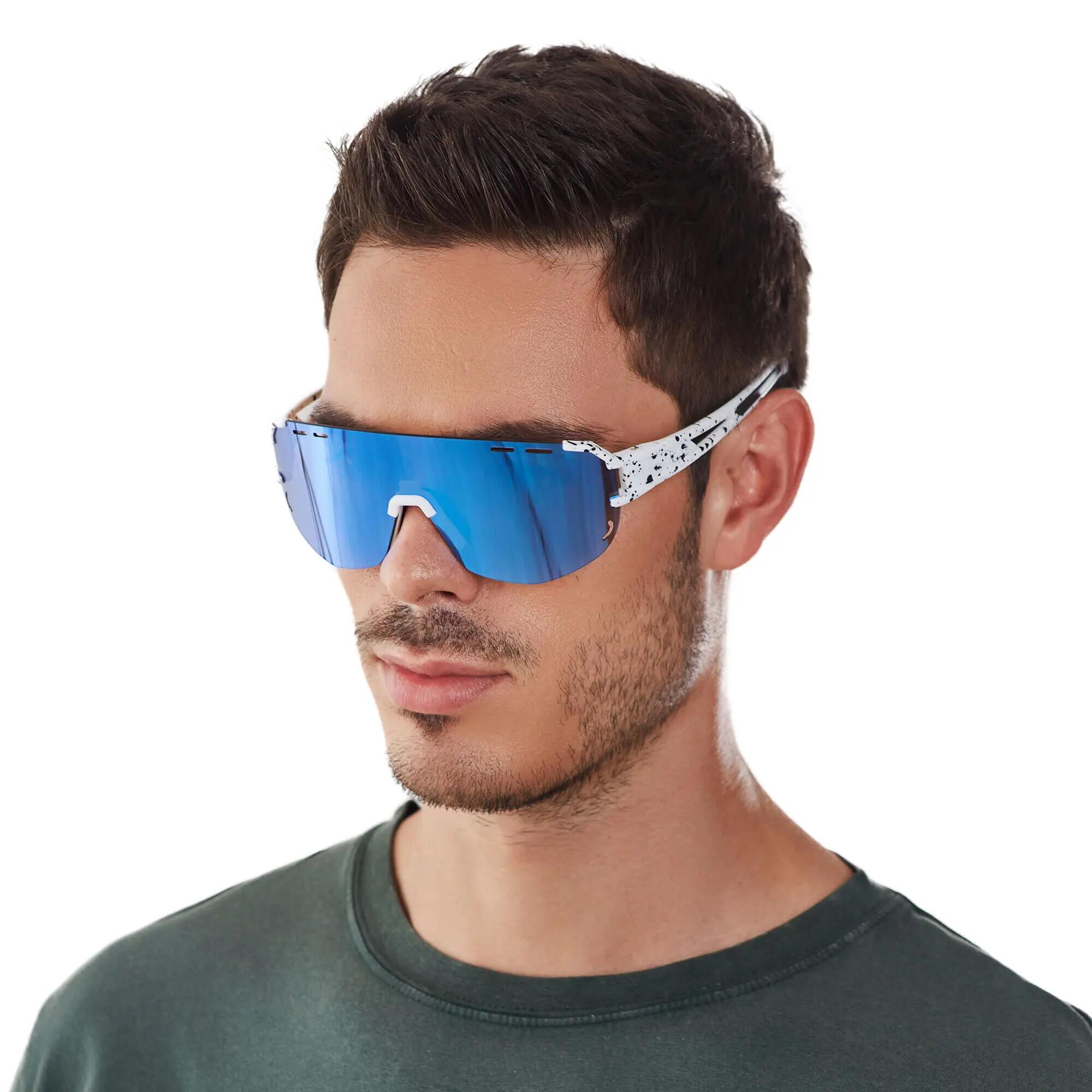 YEAZ Occhiali da sole sportivi bianco/blu SUNGLOW 2/6