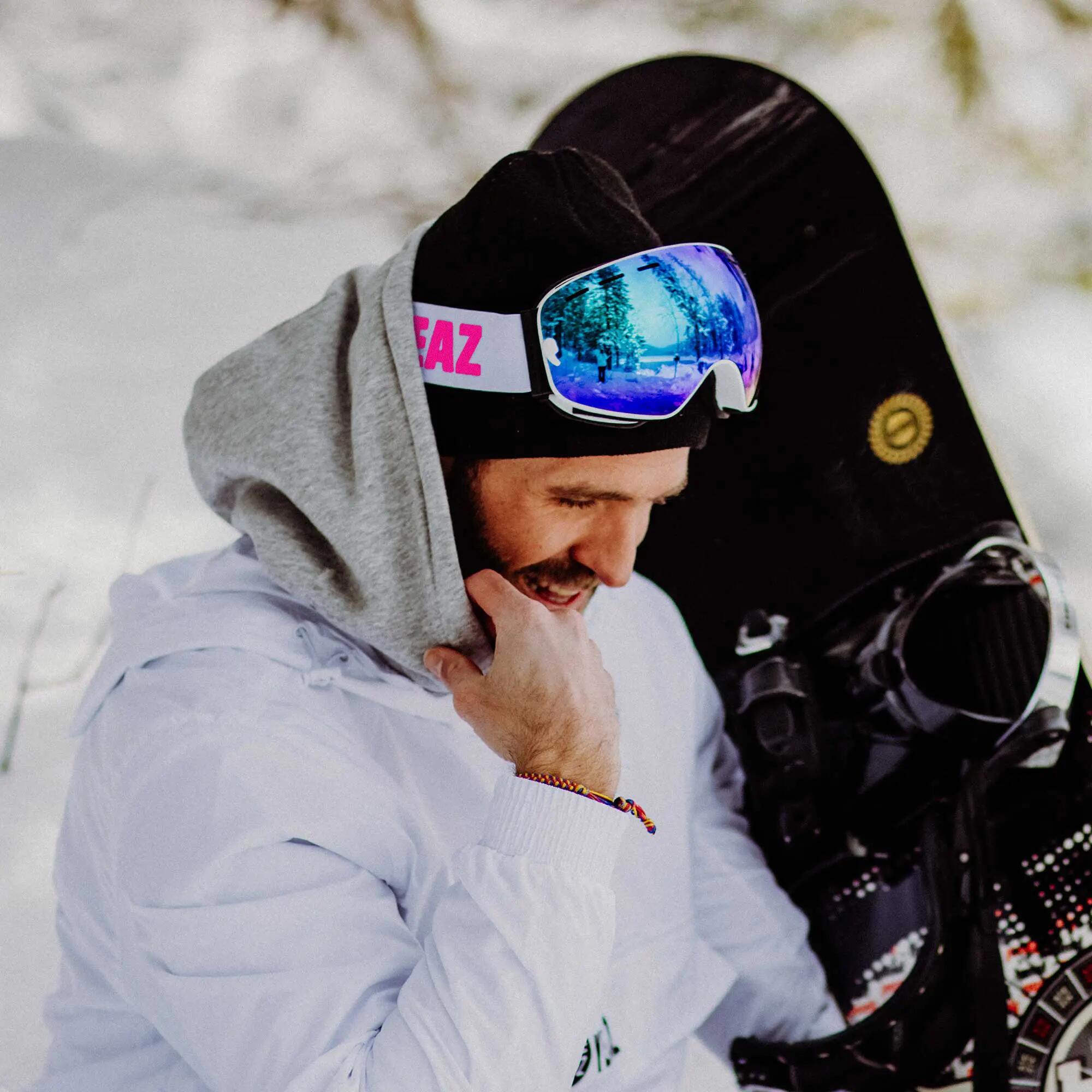 YEAZ Ski- Snowboardbrille mit Rahmen blau/pink verspiegelt XTRM-SUMMIT 5/12