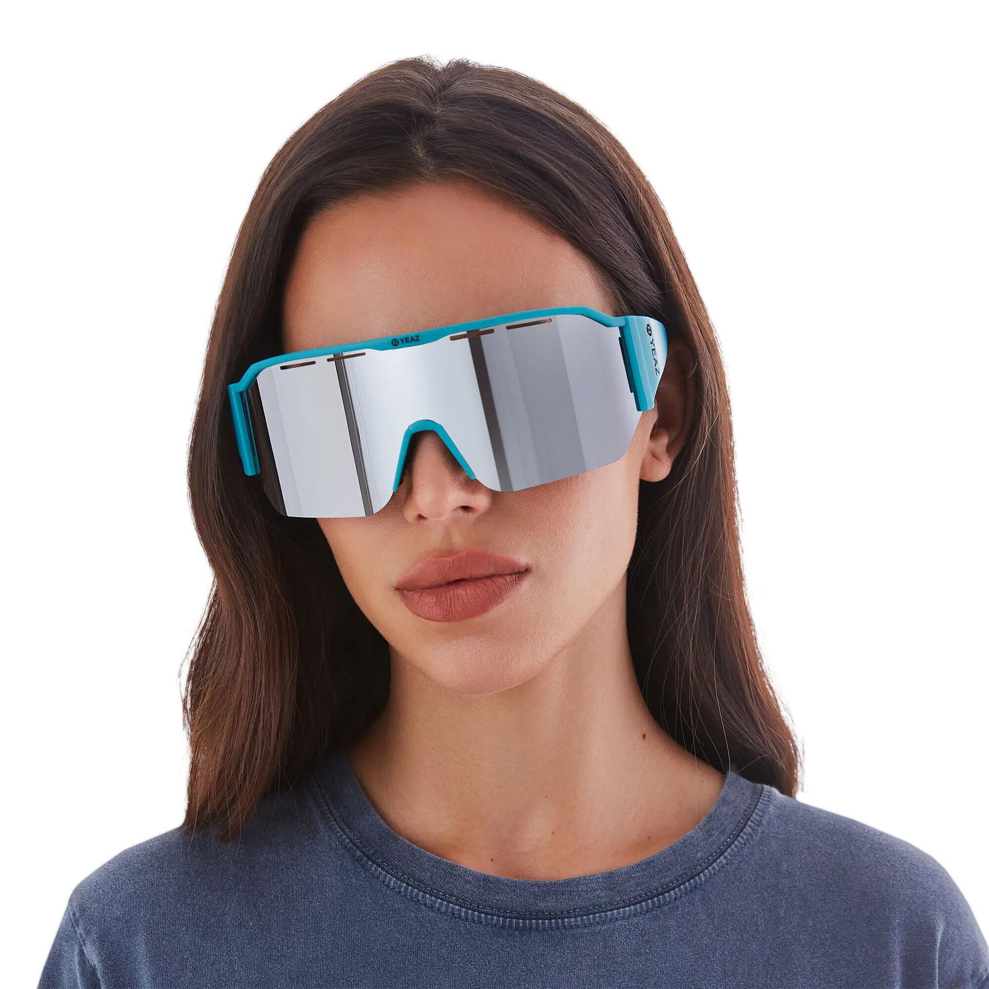 YEAZ Occhiali da sole sportivi verde/argento SUNVIBE 3/6