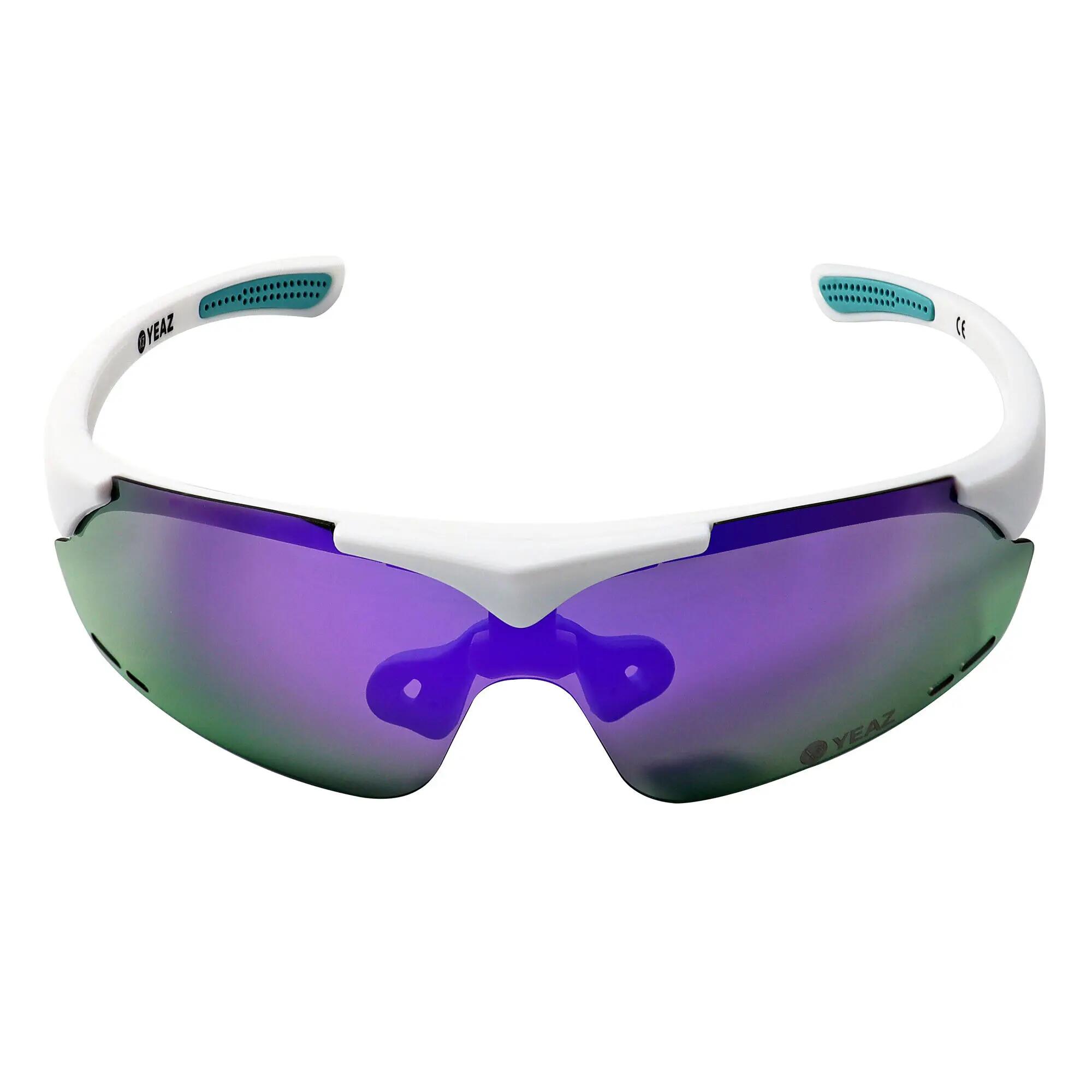 YEAZ Set di occhiali da sole sportivi Magnet Matt White / Full Revo Purple SUNUP 3/5