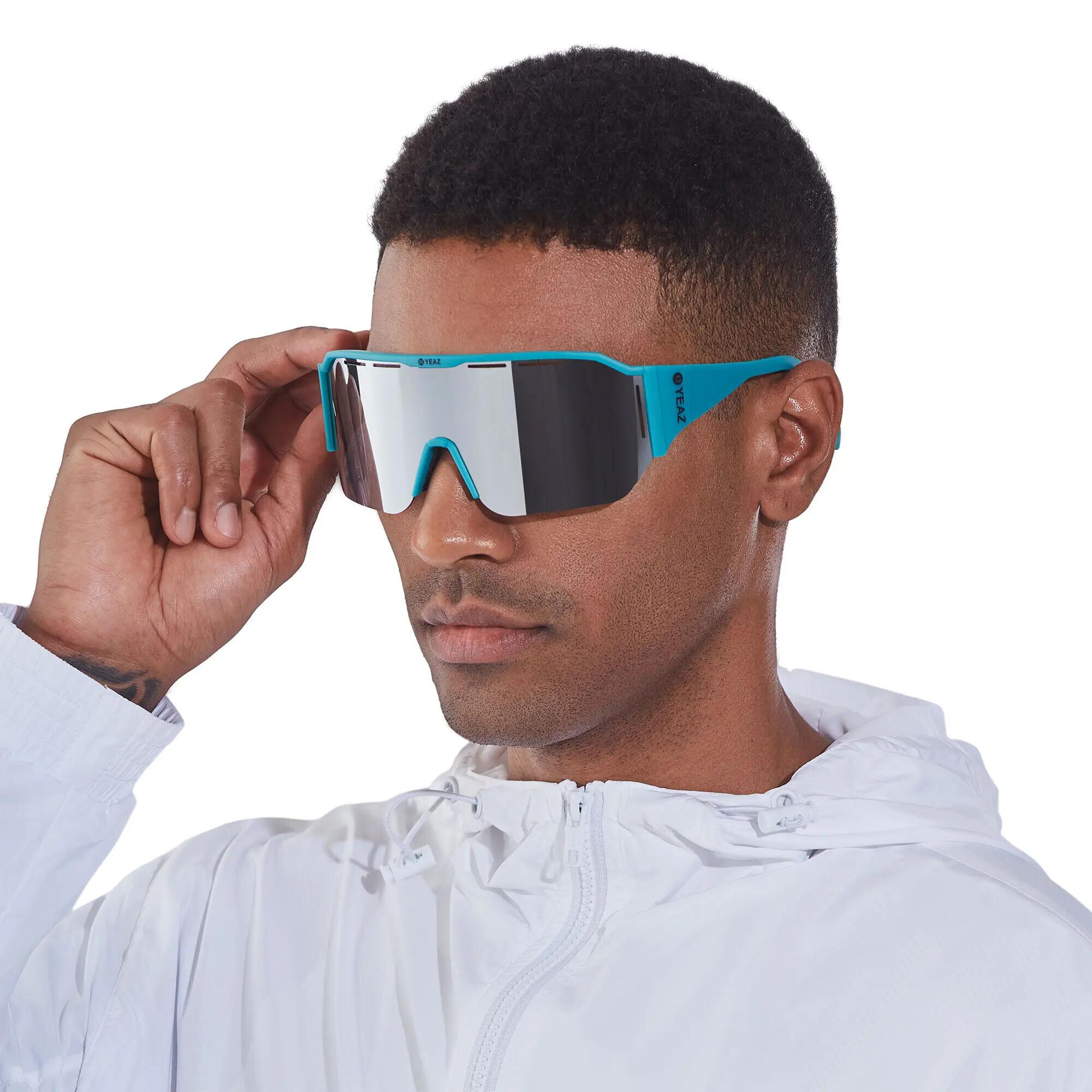 YEAZ Occhiali da sole sportivi verde/argento SUNVIBE 2/6