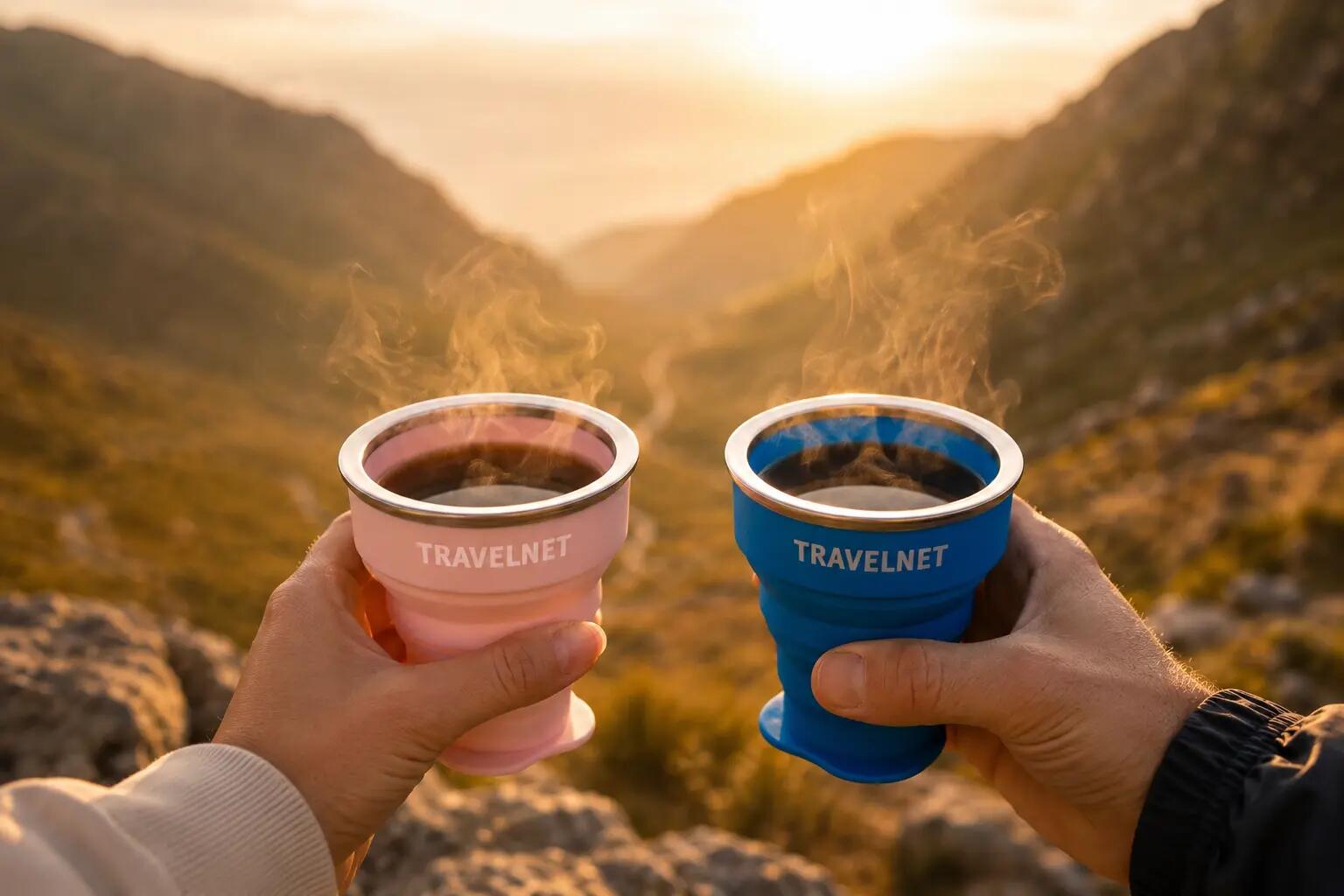 Travelnet Fun Family Opvouwbare Siliconen Bekerset - Set van 4 4/7