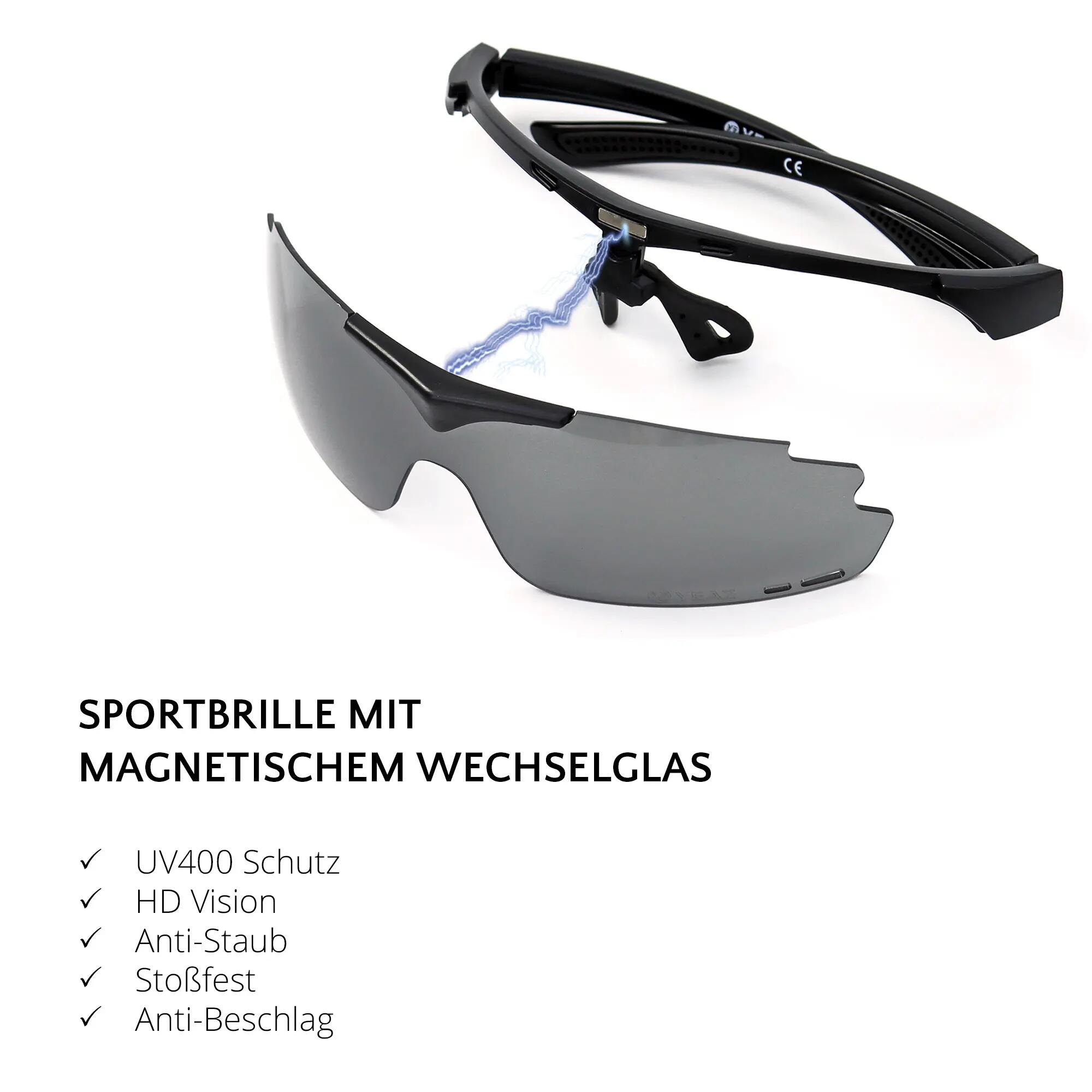 YEAZ Occhiali da sole sportivi Magnet nero opaco / grigio SUNUP 6/6