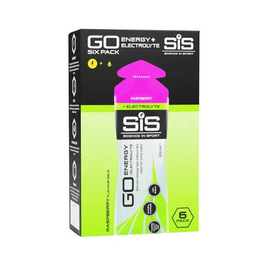 SIS GO Energy + Electrolyte Gels (6x60ml) Raspberry - Énergie et endurance
