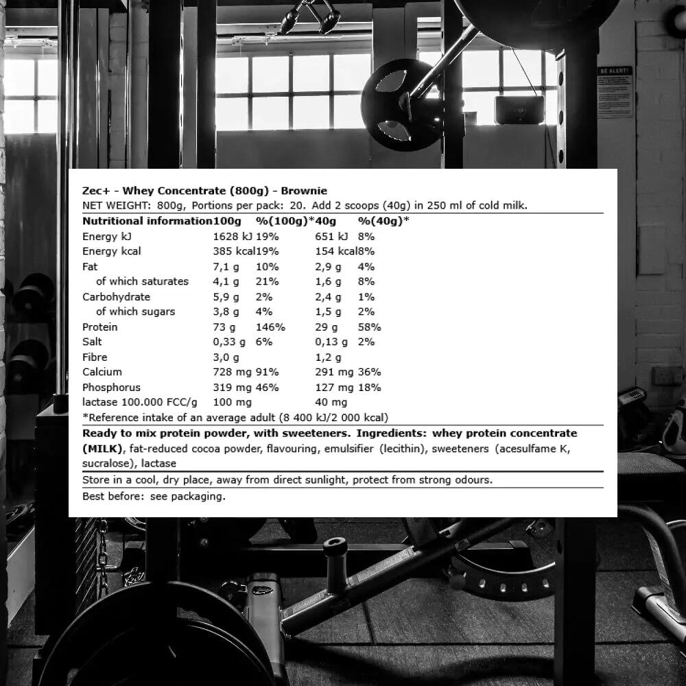 Zec+ Whey Concentrate (800g) Brownie - Protéines 3/3