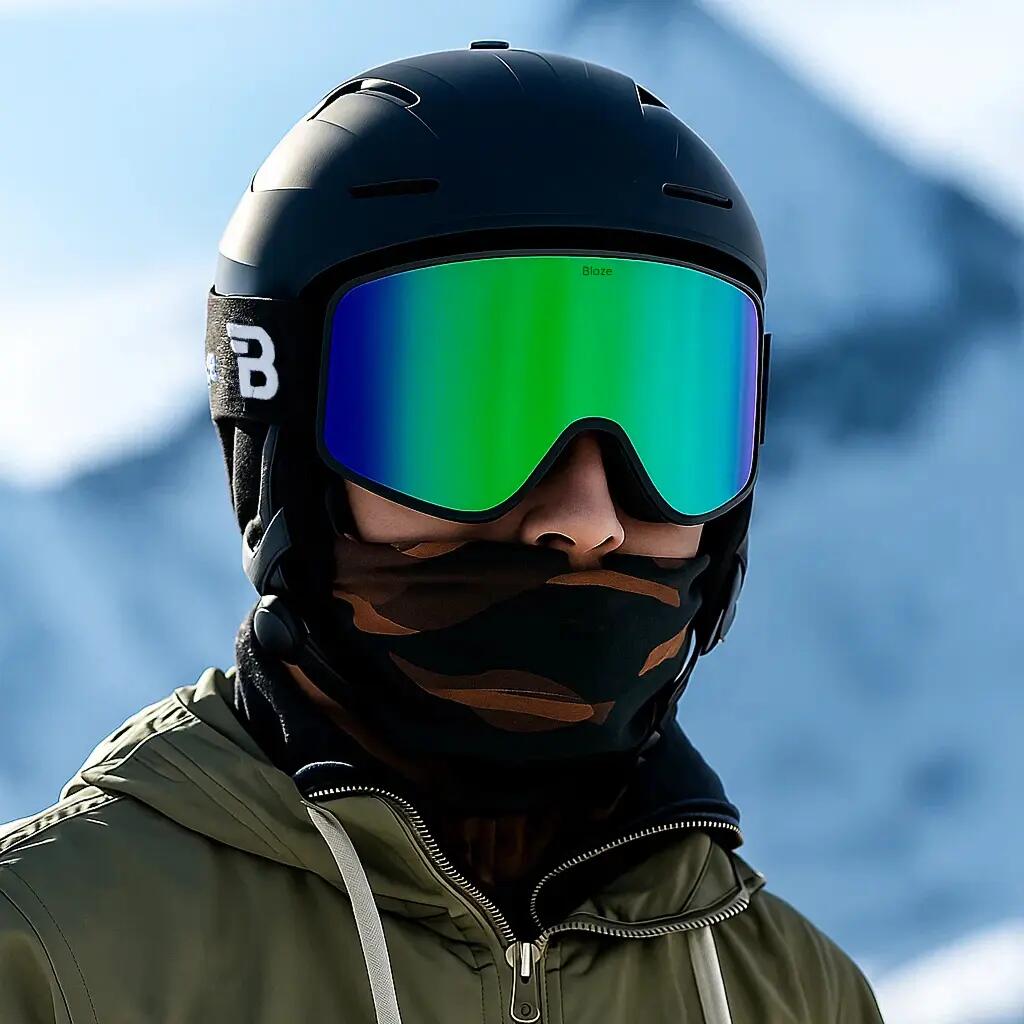 Unisex Wintersport Skibril Blaze Forest Moss Groen Cilindrisch 3/8
