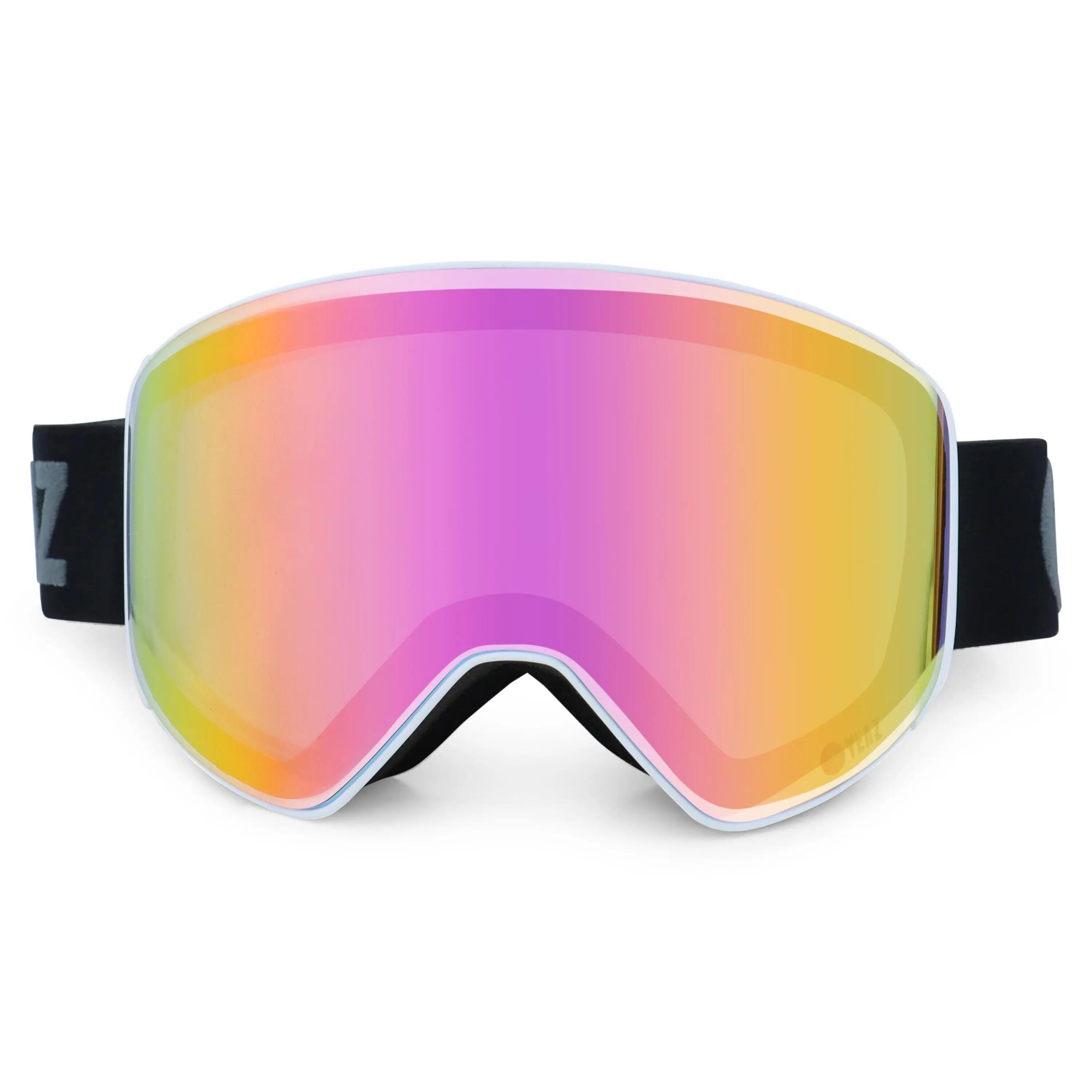 YEAZ Occhiali da sci snowboard Magnet rosa a specchio/bianco APEX 6/12