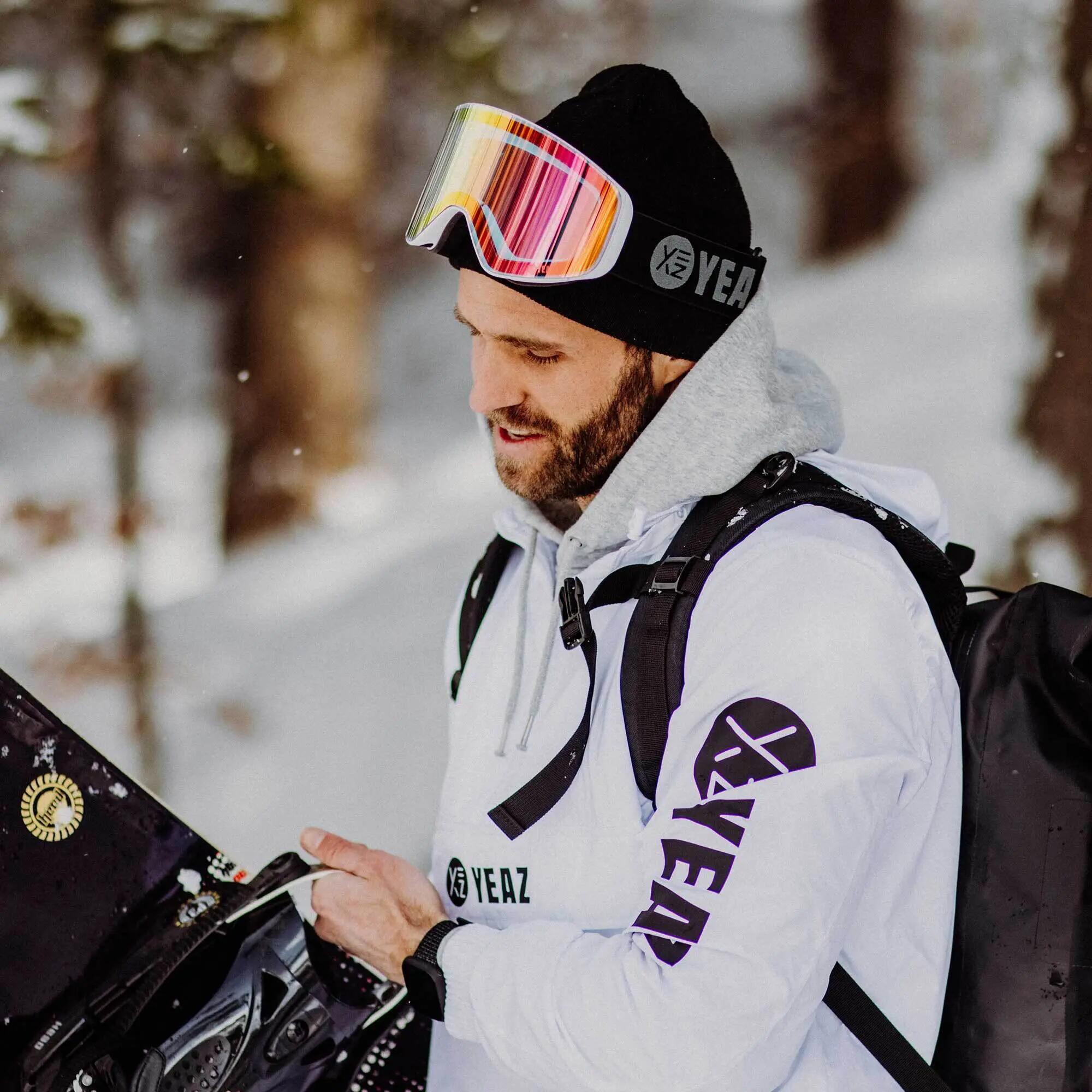 YEAZ Occhiali da sci snowboard Magnet rosa a specchio/bianco APEX 5/12