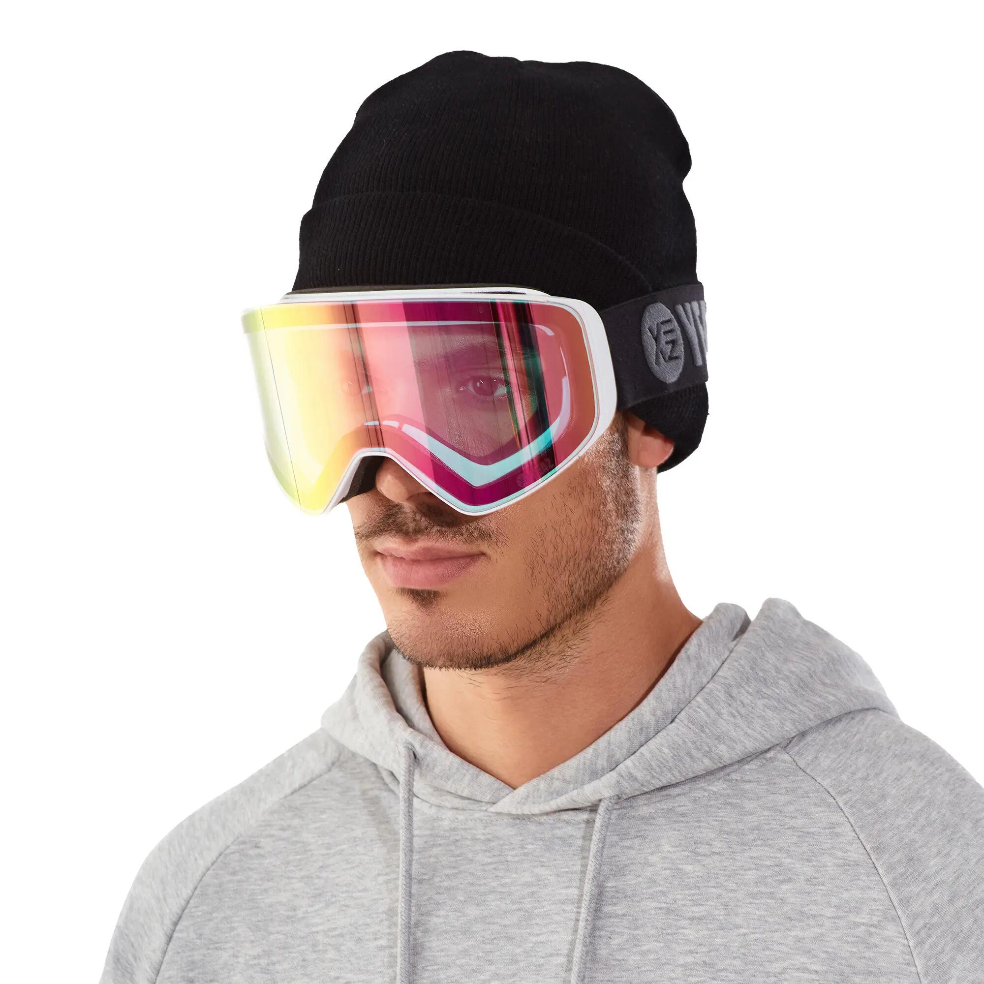YEAZ Occhiali da sci snowboard Magnet rosa a specchio/bianco APEX 2/12