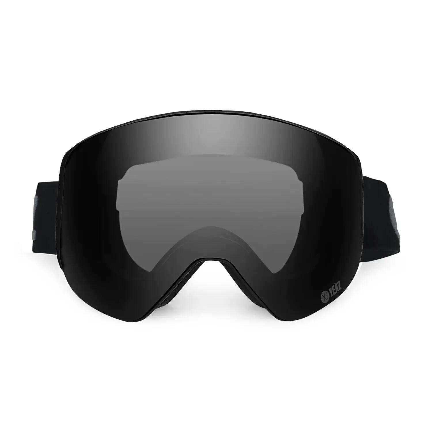 YEAZ Masque de ski/snowboard avec écran aimanté noir / logo gris APEX 5/11