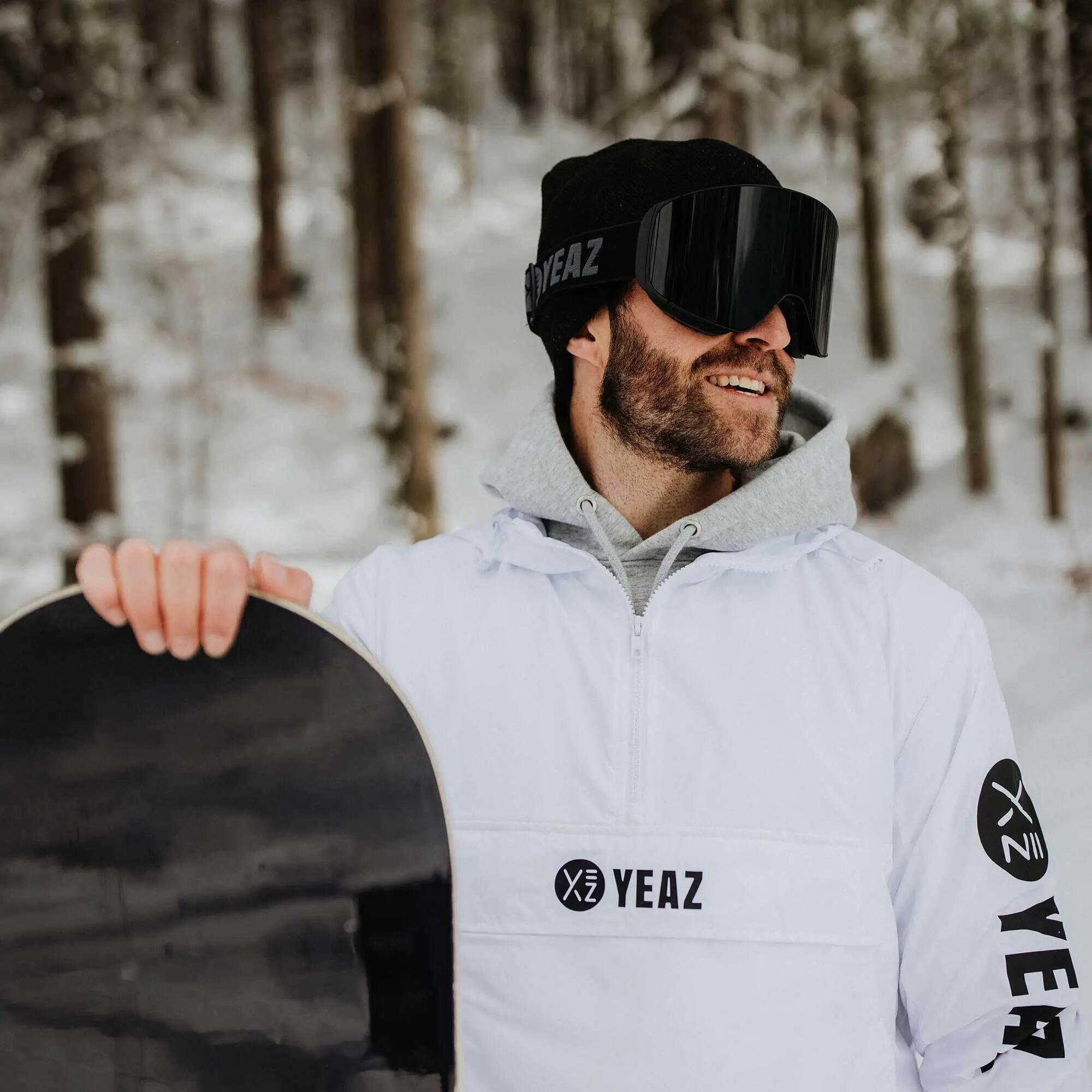 YEAZ Masque de ski/snowboard avec écran aimanté noir / logo gris APEX 4/11