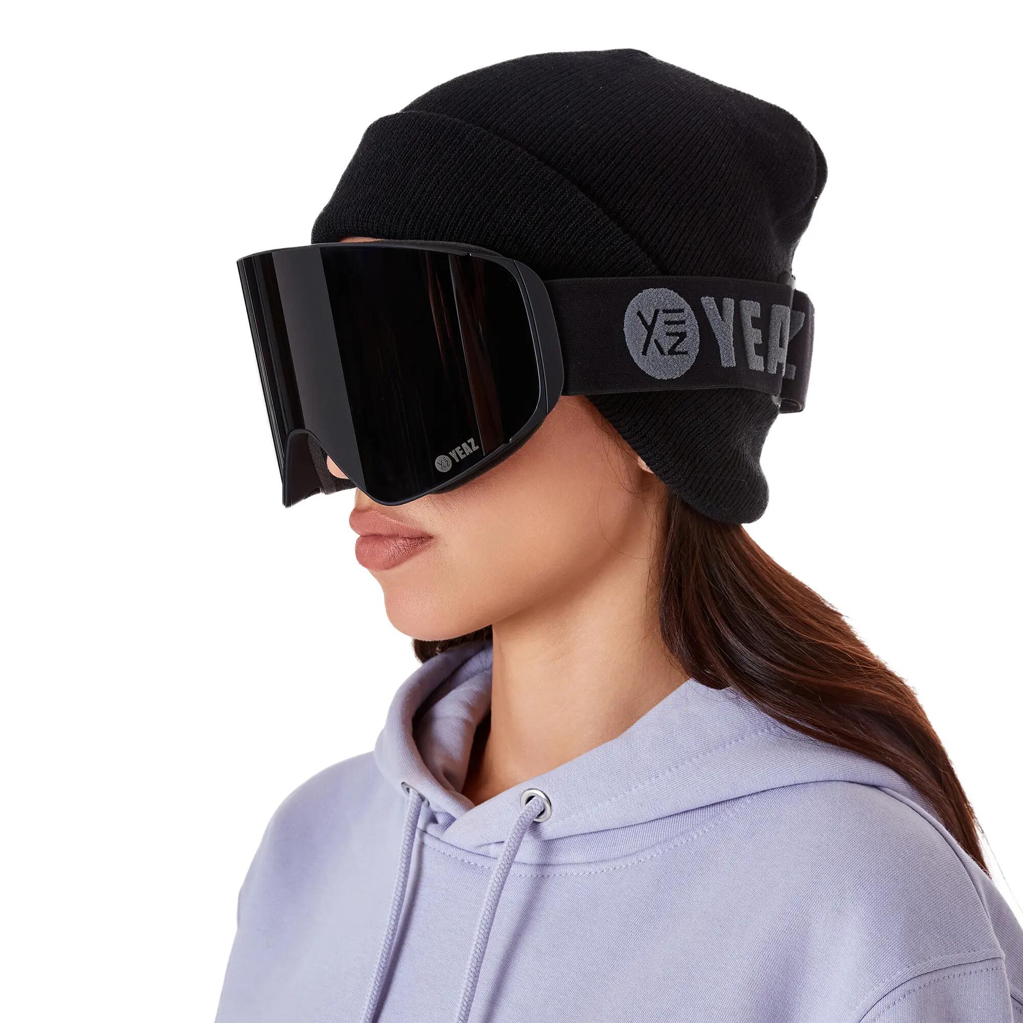 YEAZ Masque de ski/snowboard avec écran aimanté noir / logo gris APEX 3/11