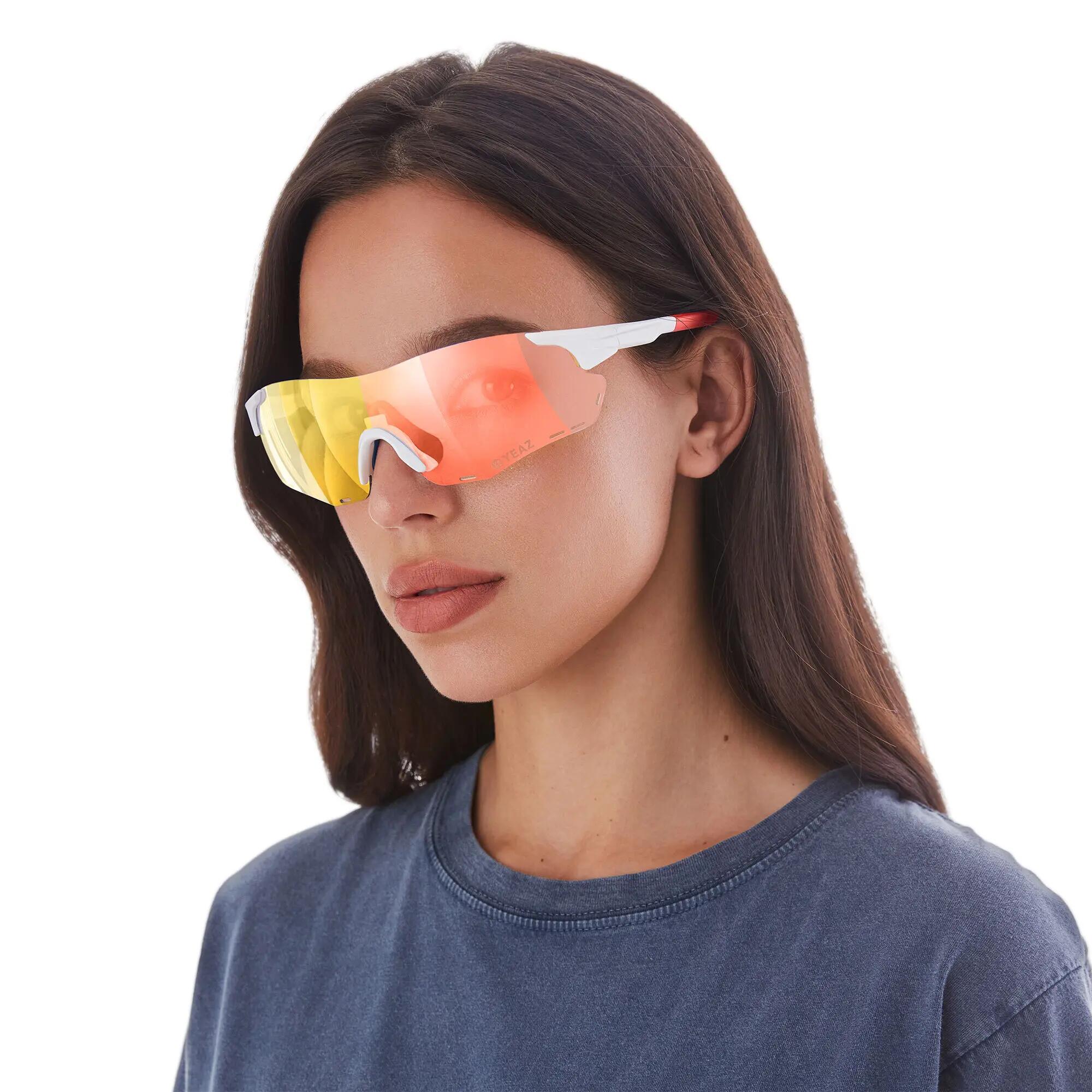 YEAZ Occhiali da sole sportivi bianco/rosso SUNELATION 3/6