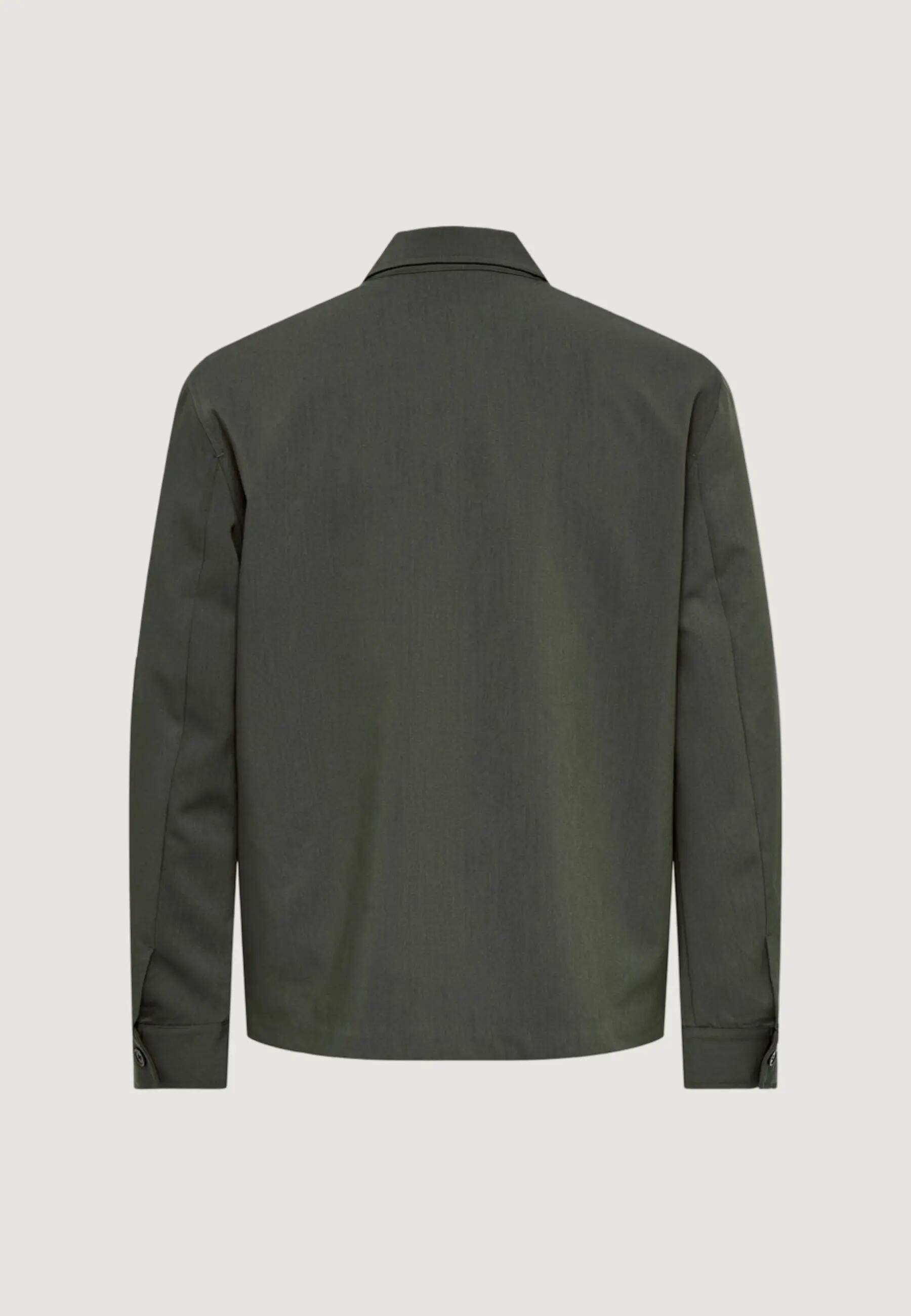 Jas Onswill Reg 0292 Zip Overshirt Frml Noos HEREN Olijfgroen 3/5