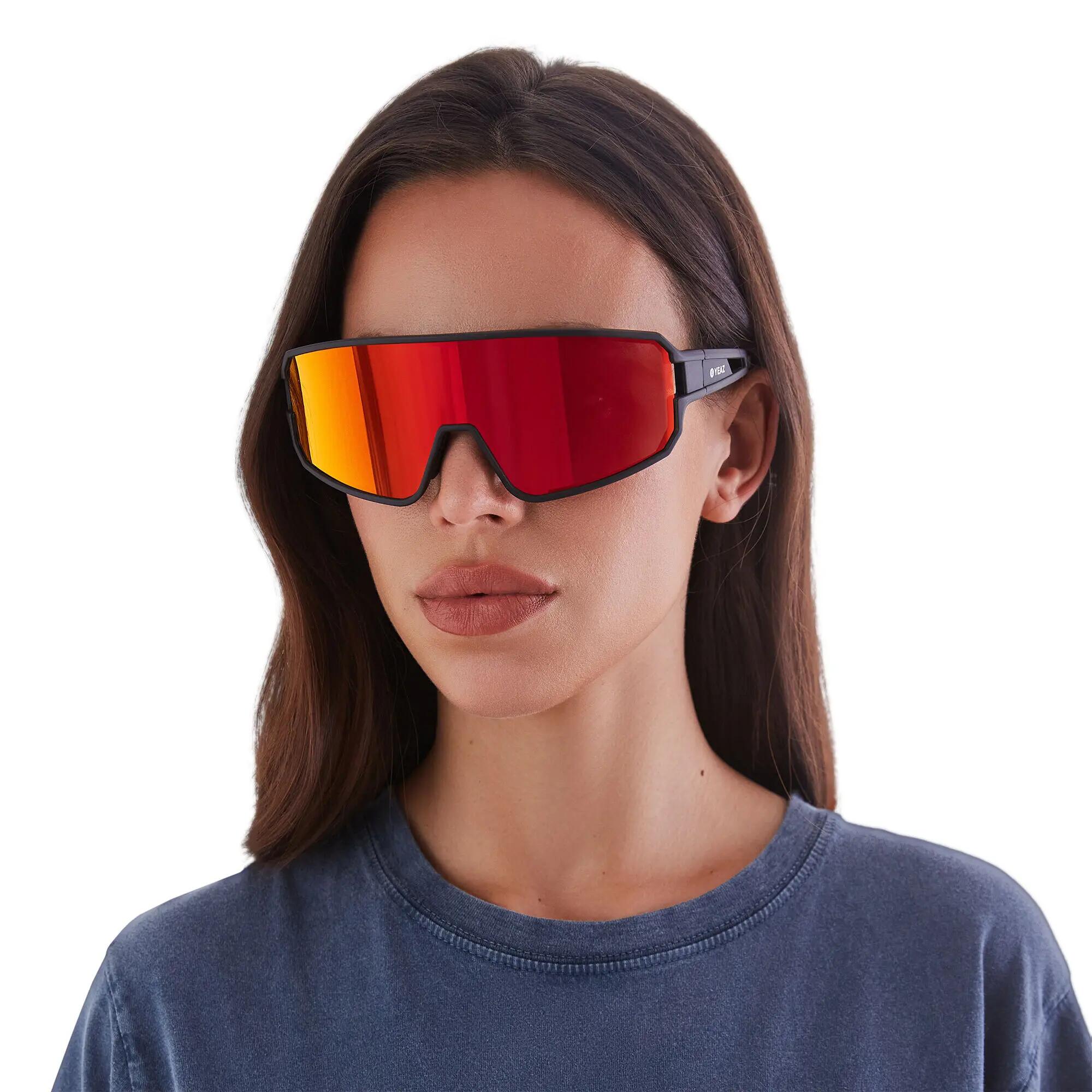 YEAZ Occhiali da sole sportivi nero/rosso SUNWAVE 3/5