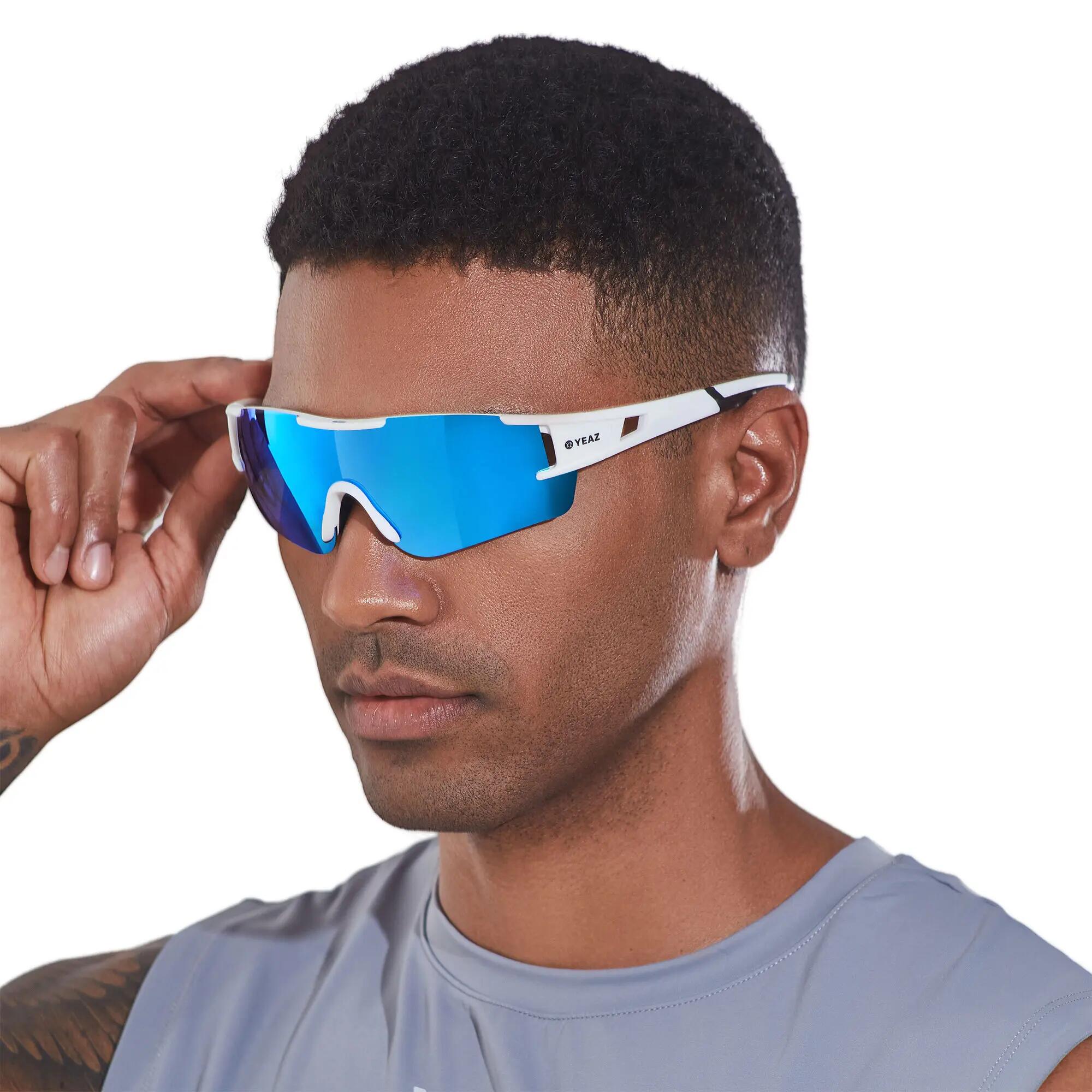 YEAZ Occhiali da sole sportivi Bianco/Blu brillante SUNBLOW 2/5