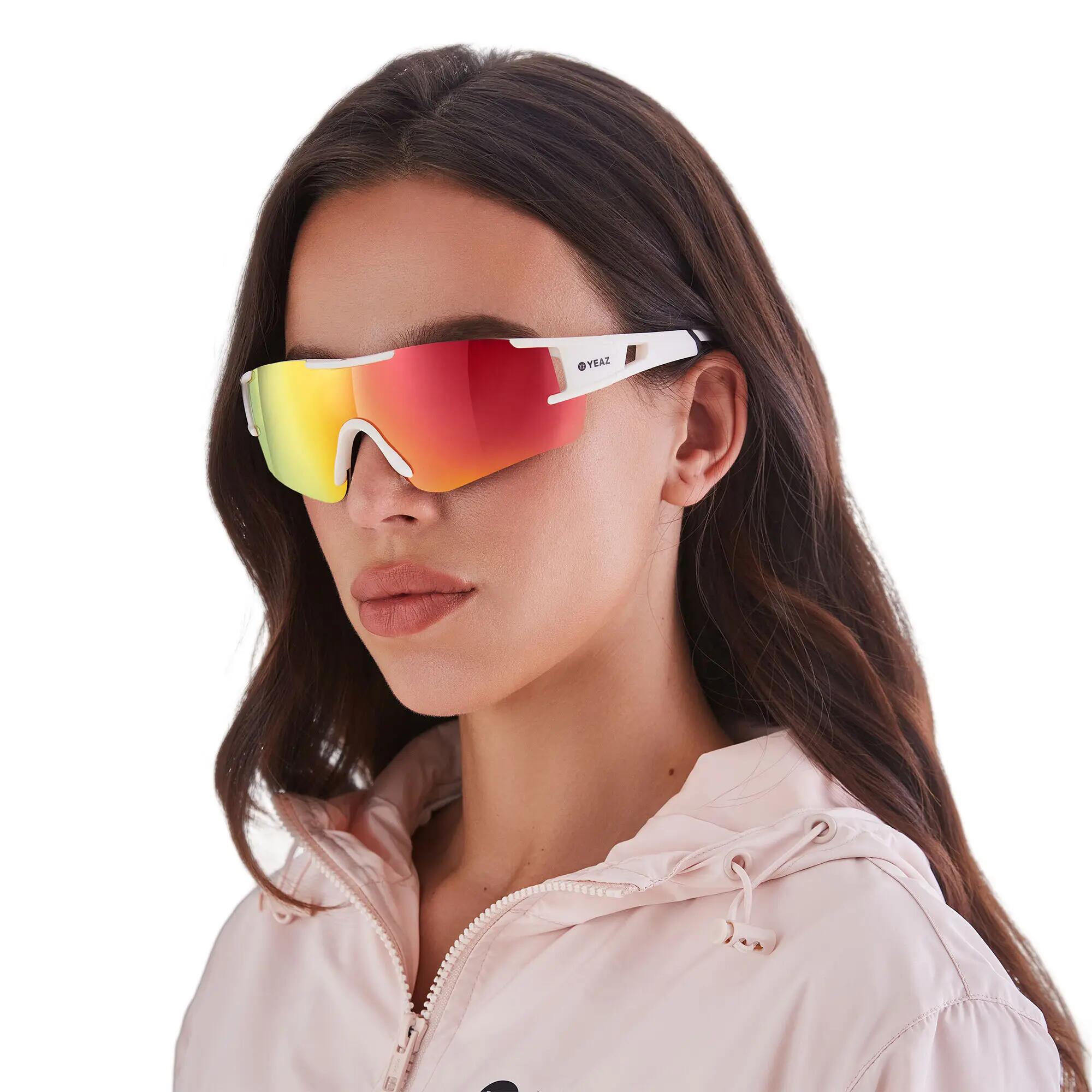 YEAZ Occhiali da sole sportivi crema bianco/rosa SUNBLOW 3/5