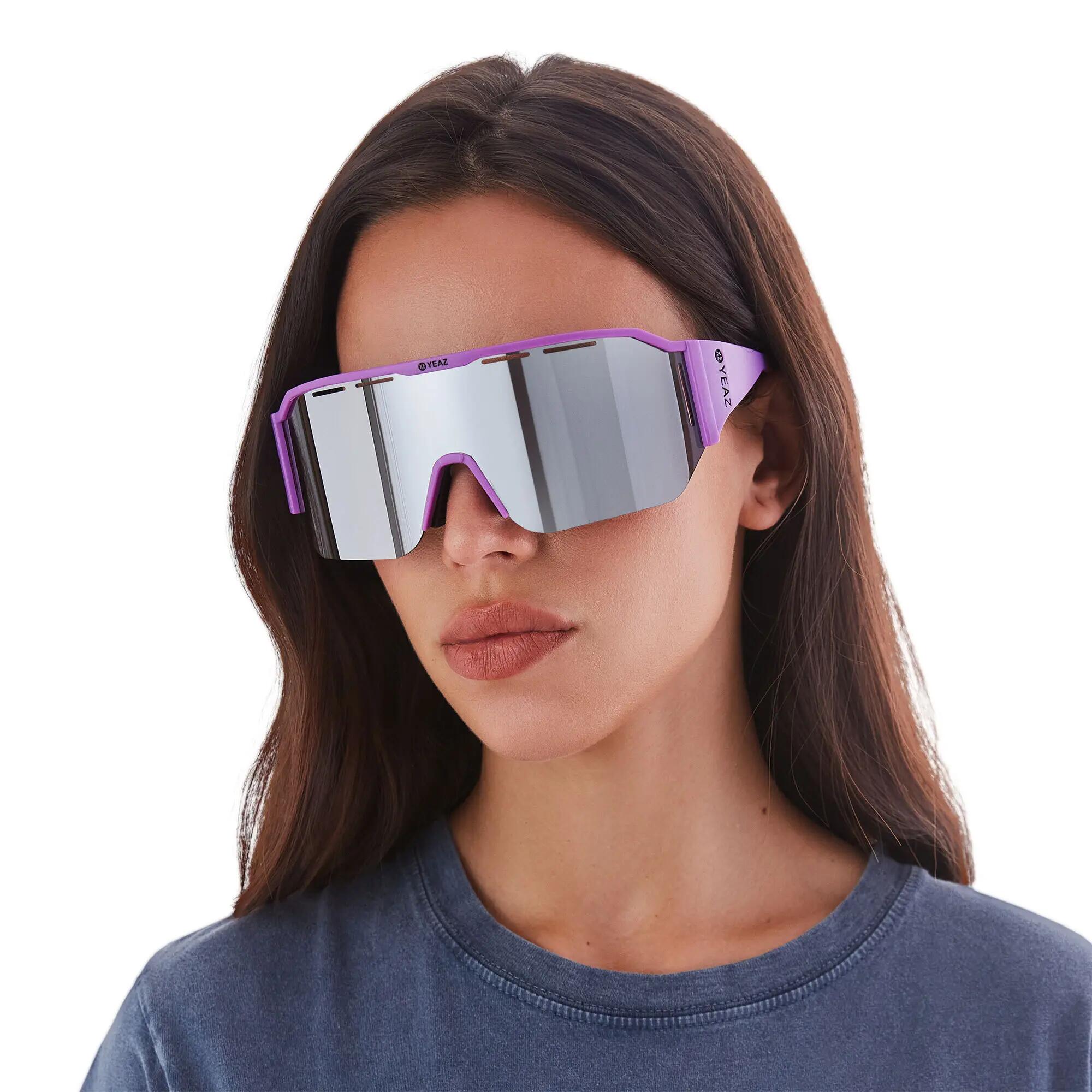 YEAZ Occhiali da sole sportivi verde/argento SUNVIBE 3/6
