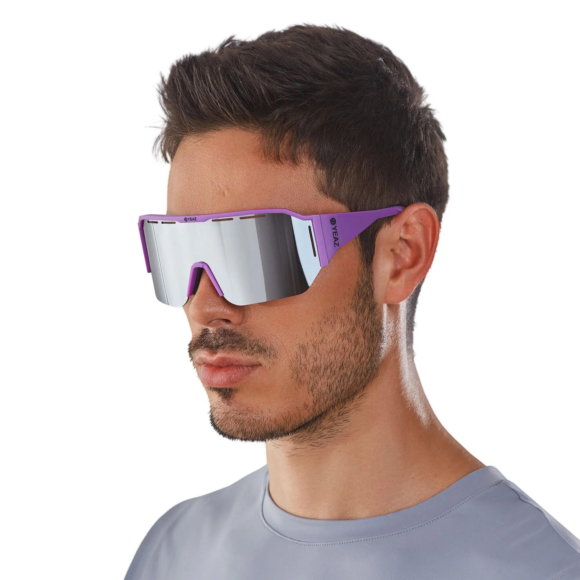 YEAZ Occhiali da sole sportivi verde/argento SUNVIBE 2/6