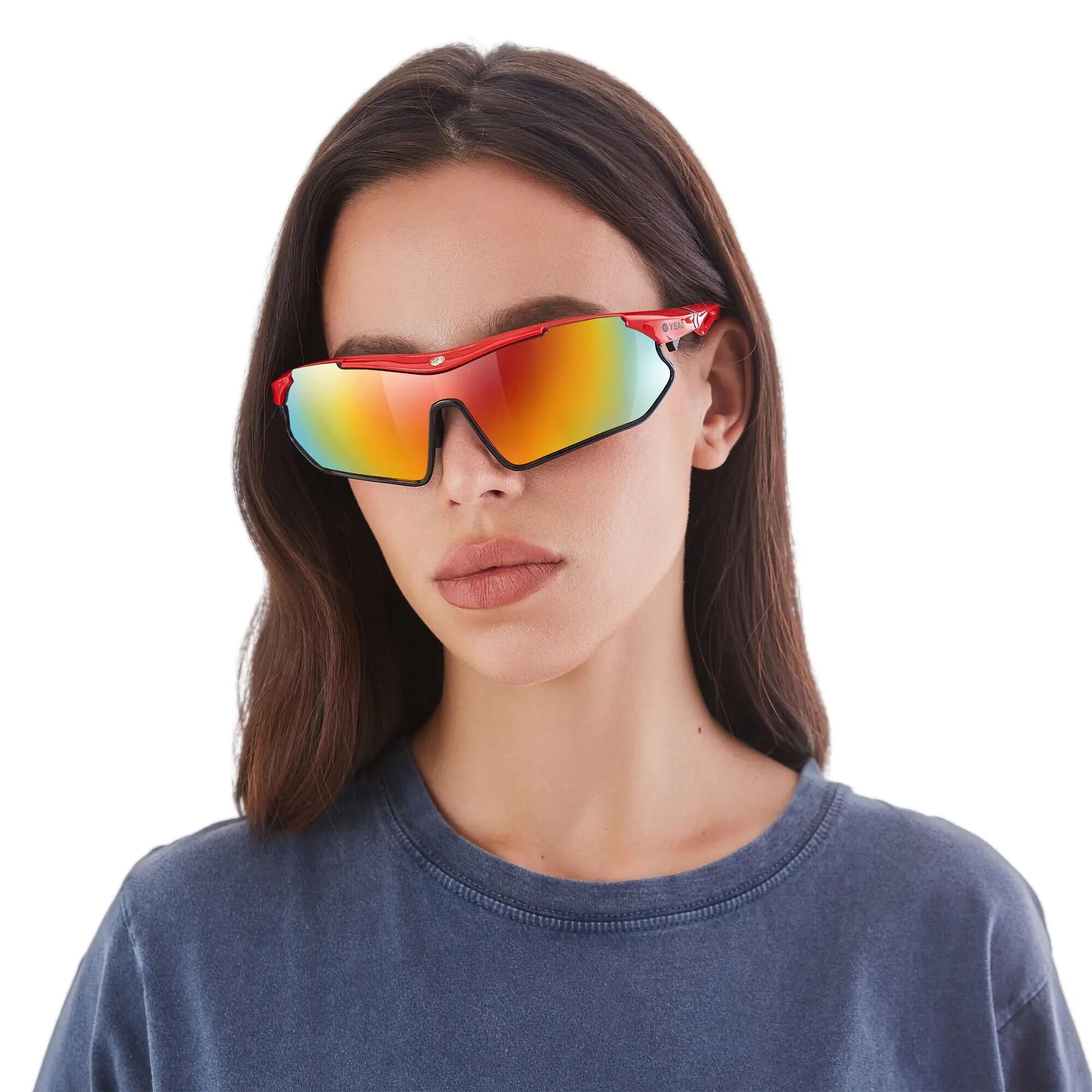 YEAZ Occhiali da sole sportivi rosso/nero/rosso SUNRAY 3/5